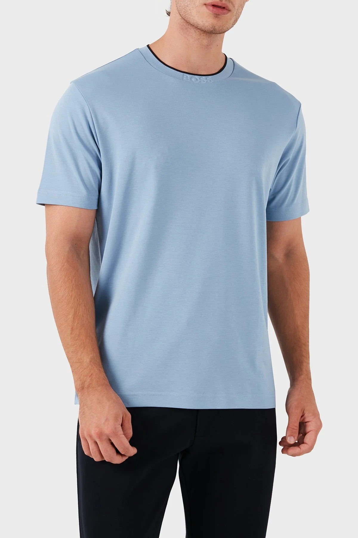 Boss Pamuklu Bisiklet Yaka Relaxed Fit Erkek T Shirt 50519354 498 MAVİ - 5