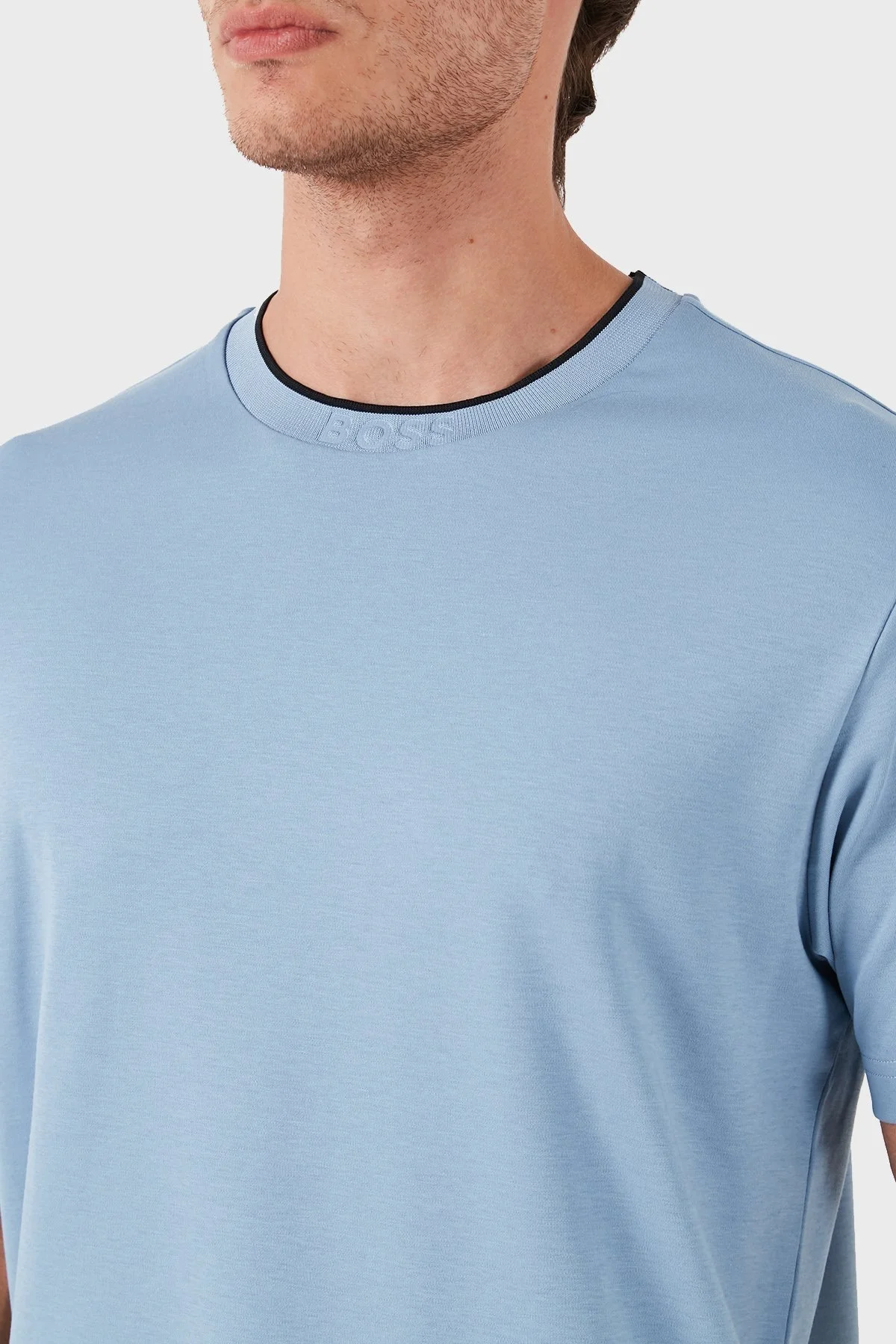 Boss Pamuklu Bisiklet Yaka Relaxed Fit Erkek T Shirt 50519354 498 MAVİ - 6
