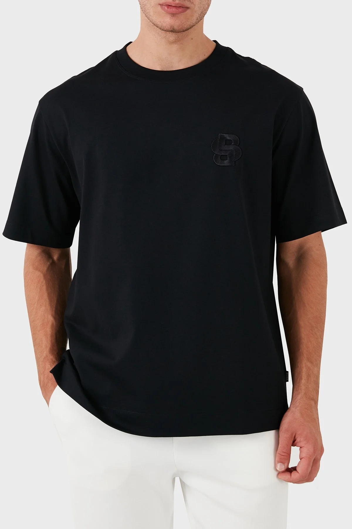 Boss Pamuklu Bsiklet Yaka Erkek T Shirt 50518743 001 SİYAH - 1