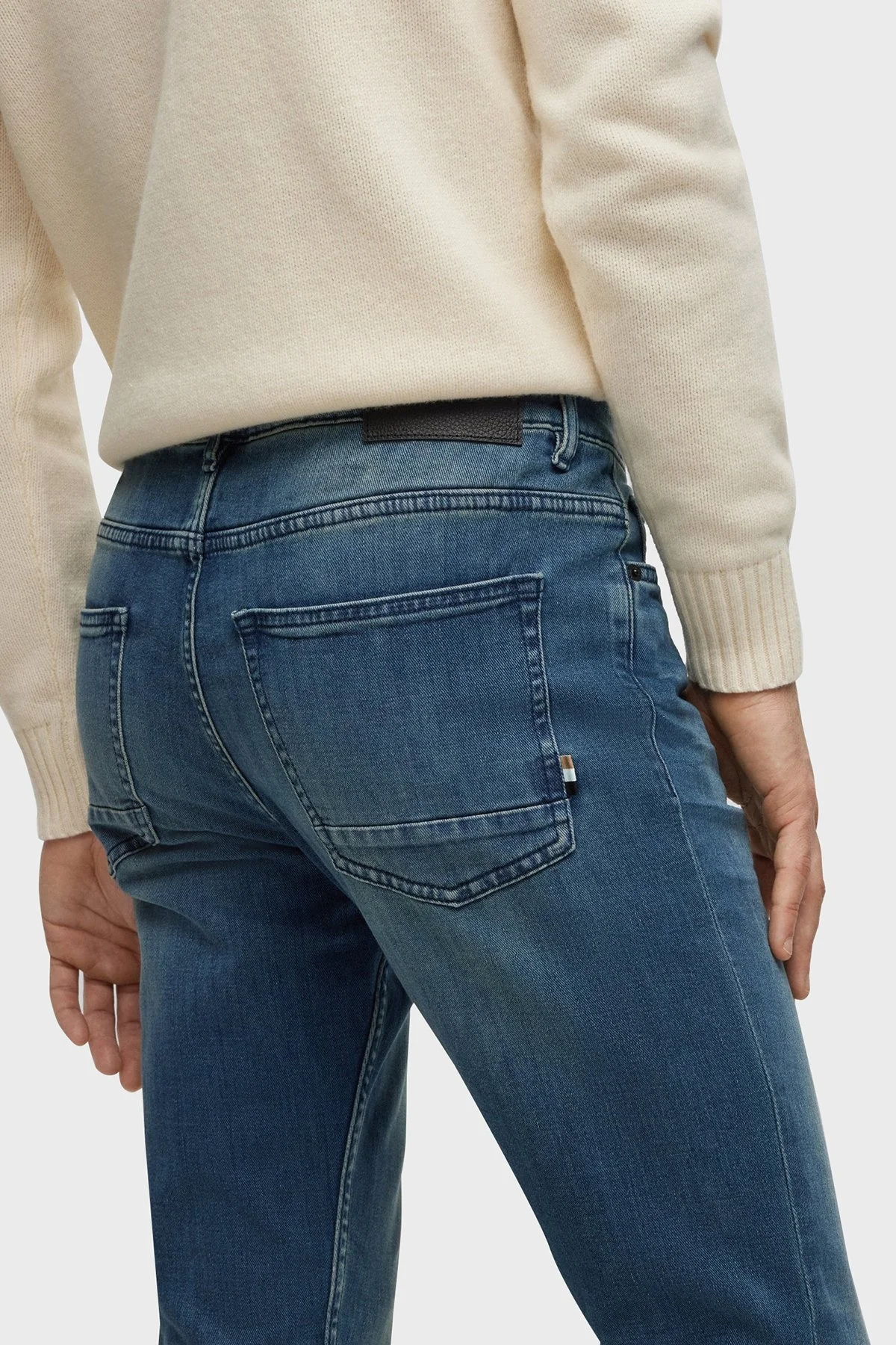 Boss Pamuklu Cepli Slim Fit Jeans Erkek Kot Pantolon 50488503 444 MAVİ - 4