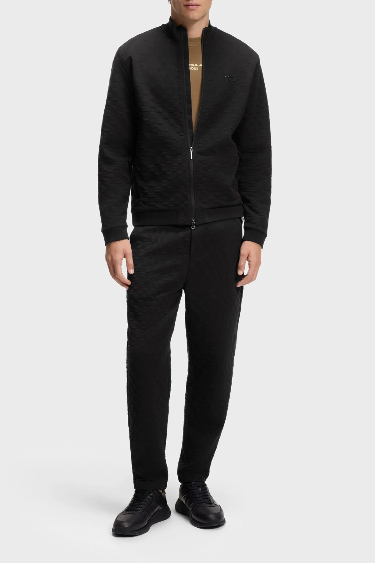 Boss Pamuklu Dik Yaka Fermuarlı Regular Fit Erkek Sweat 50569955 001 Siyah - 3