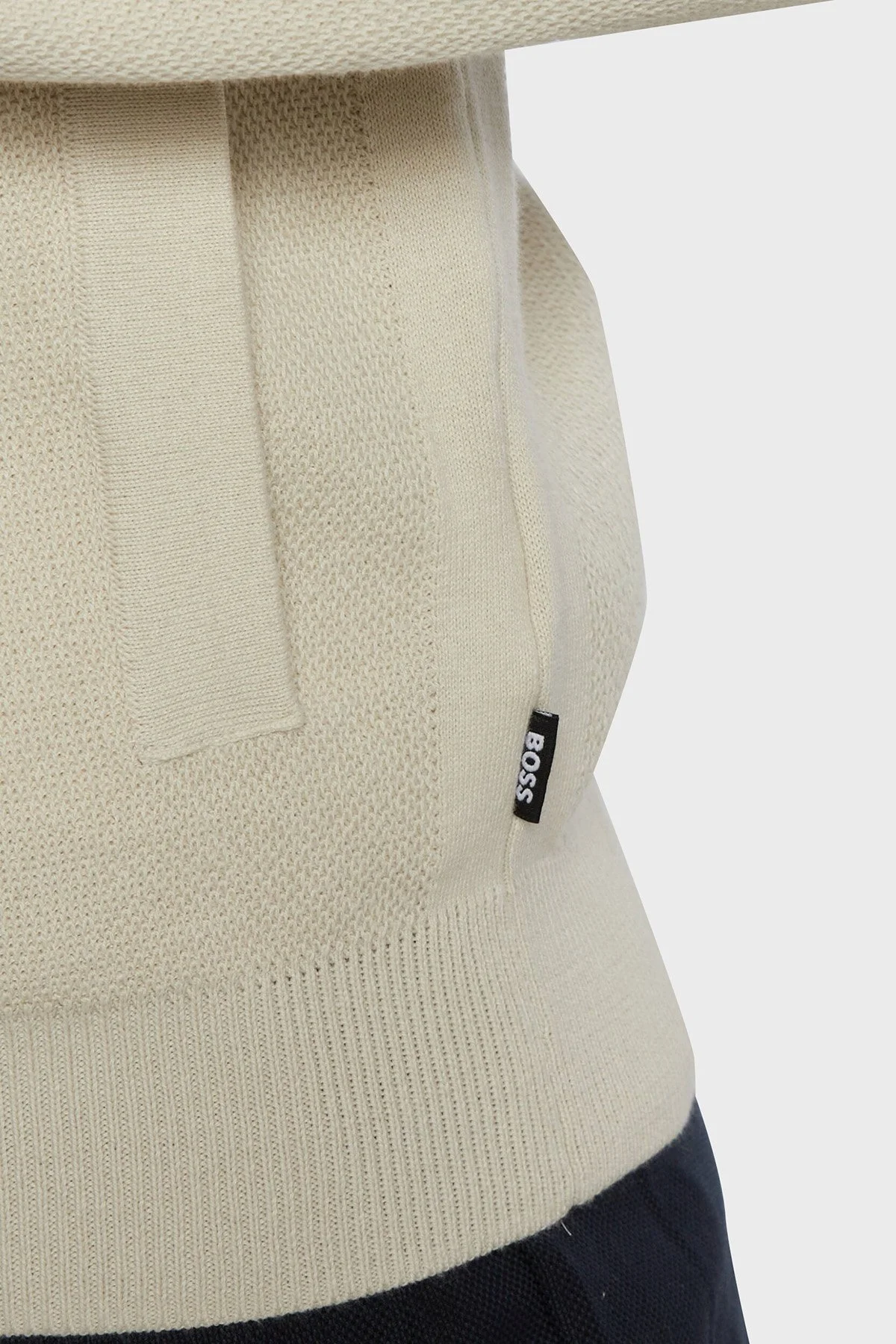 Boss Pamuklu Dik Yaka Regular Fit Fermuarlı Triko Erkek Hırka 50471142 131 BEJ - 4