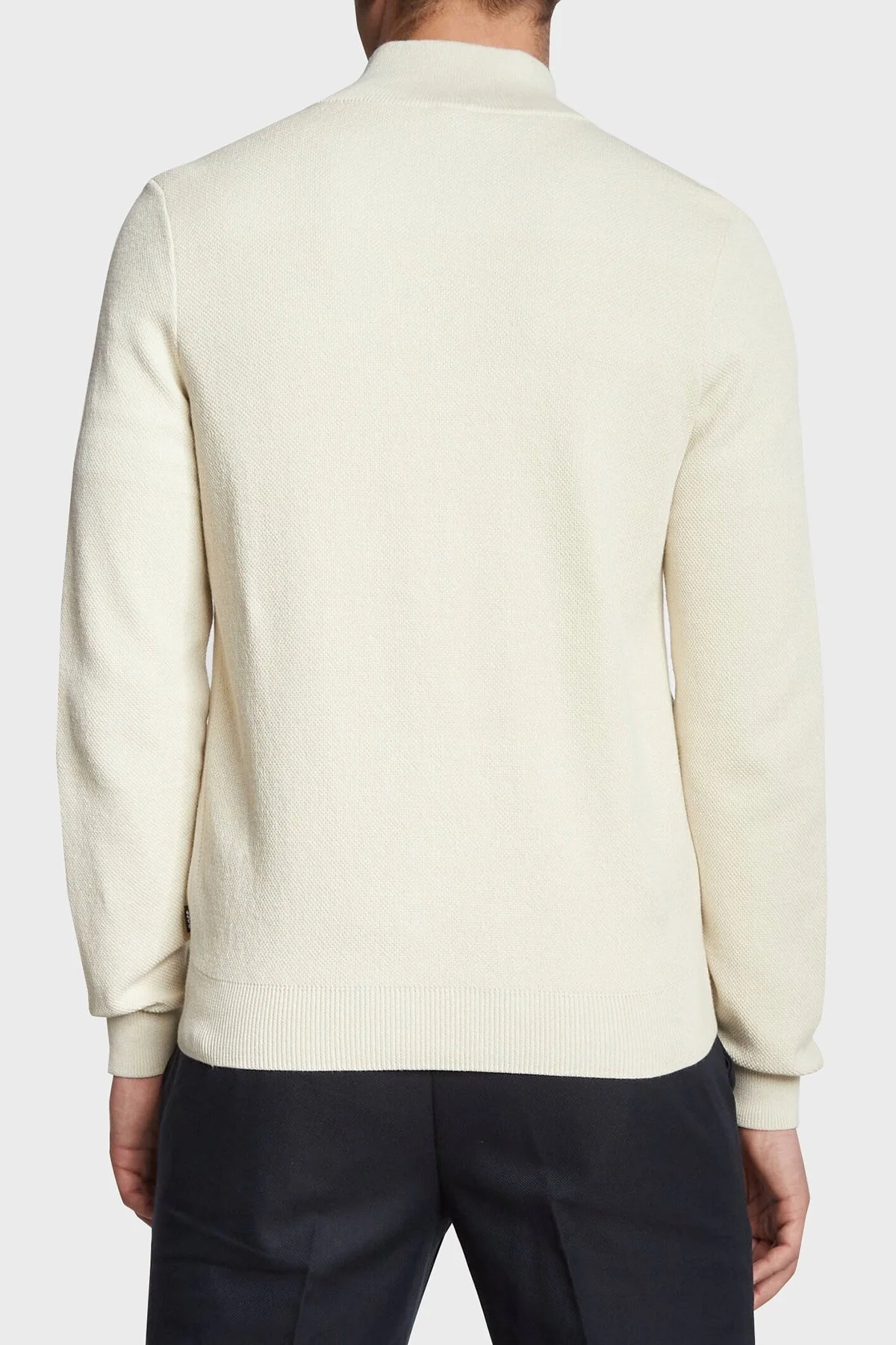 Boss Pamuklu Dik Yaka Regular Fit Fermuarlı Triko Erkek Hırka 50471142 131 BEJ - 5