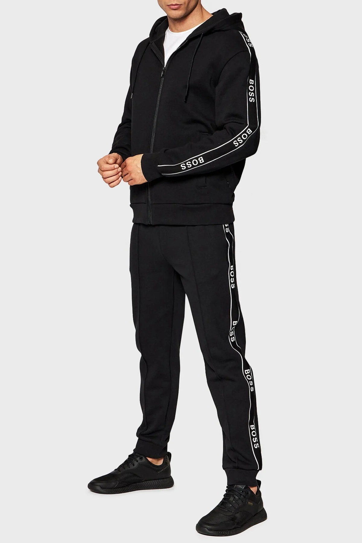 Boss Pamuklu Fermuarlı Regular Fit Kapüşonlu Erkek Sweat 50462390 001 SİYAH - 3