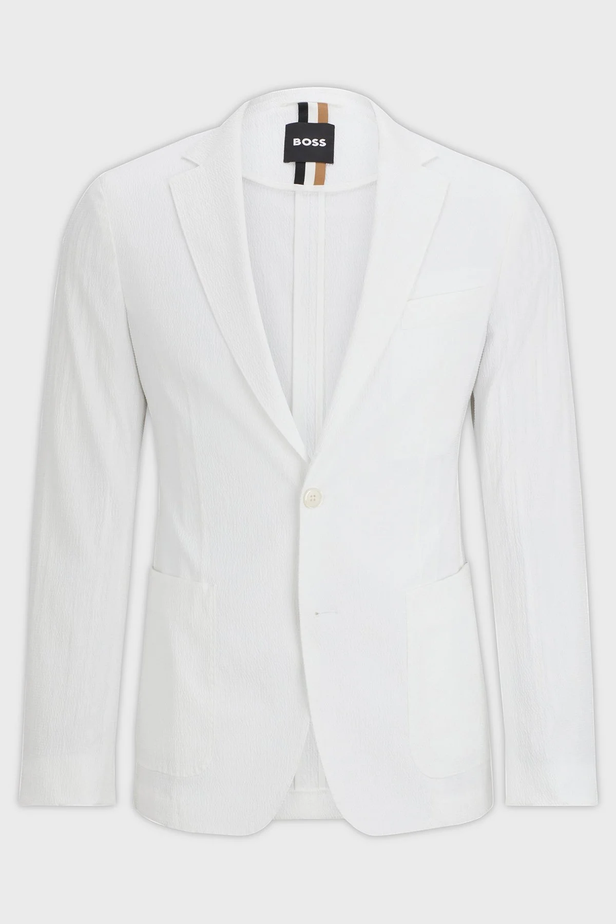 Boss Pamuklu Gofre Slim Fit Blazer Erkek Ceket 50514667 100 BEYAZ - 12