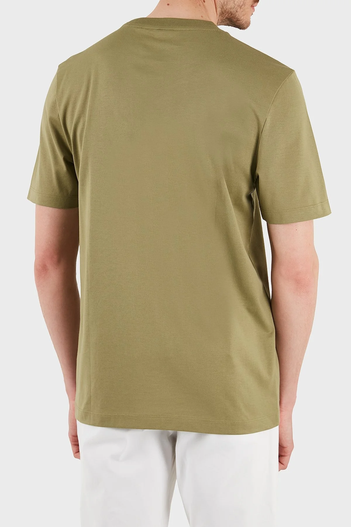 Boss Pamuklu İşleme Detaylı Regular Fit Bisiklet Yaka Erkek T Shirt 50536796 311 AÇIK YEŞİL - 7