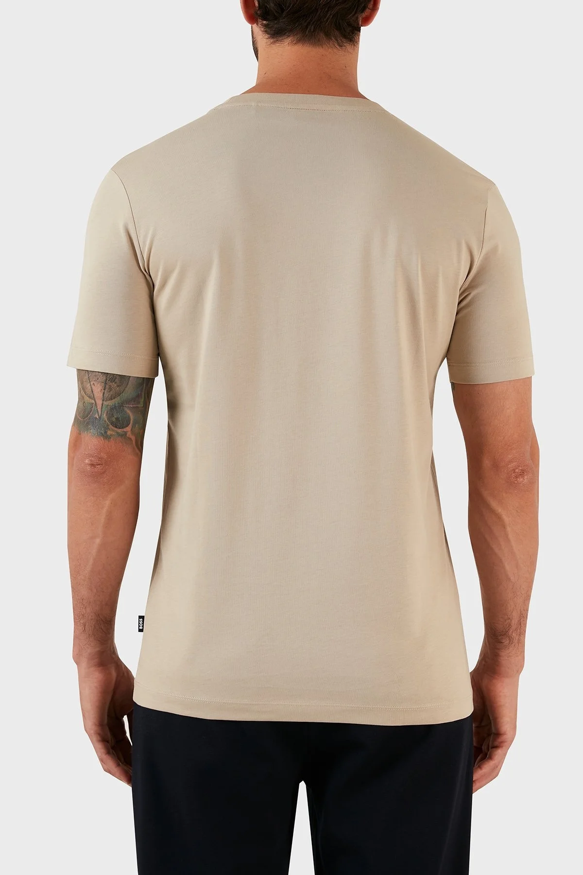 Boss Pamuklu Jarse Regular Fit Bisiklet Yaka Erkek T Shirt 50478229 275 BEJ - 2