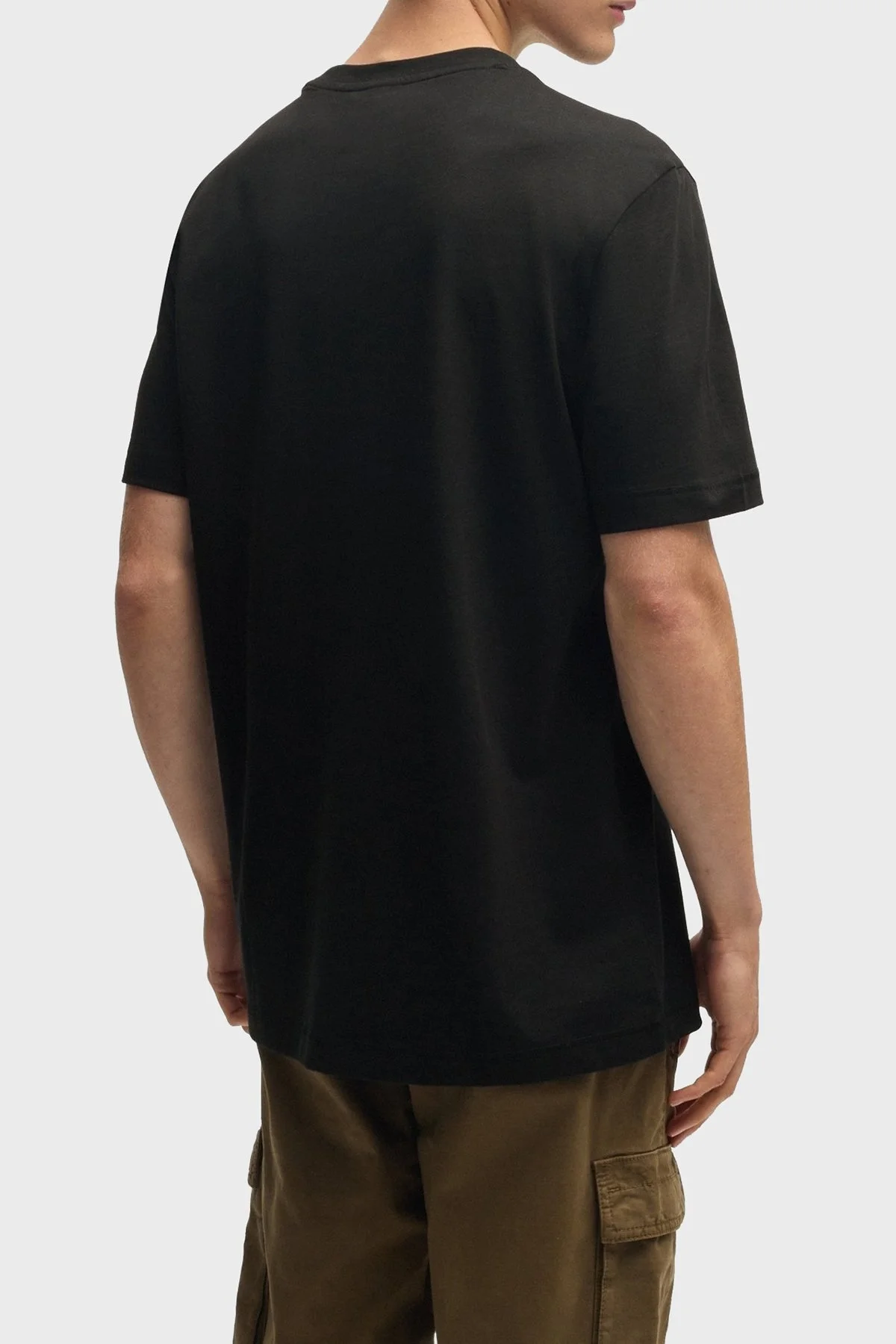 Boss Pamuklu Jarse Regular Fit Logo Baskı Erkek T Shirt 50534923 001 SİYAH - 3