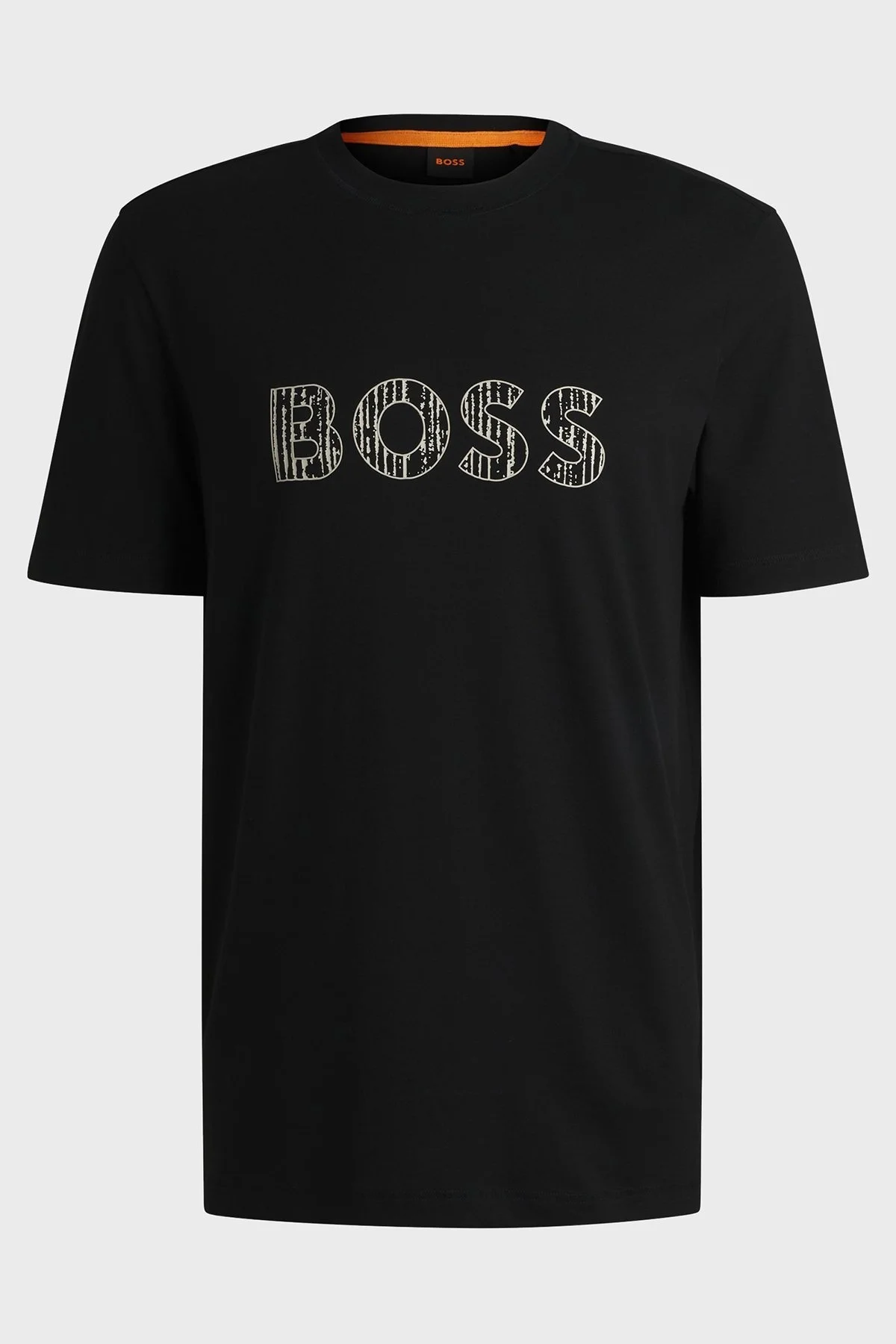 Boss Pamuklu Jarse Regular Fit Logo Baskı Erkek T Shirt 50534923 001 SİYAH - 5