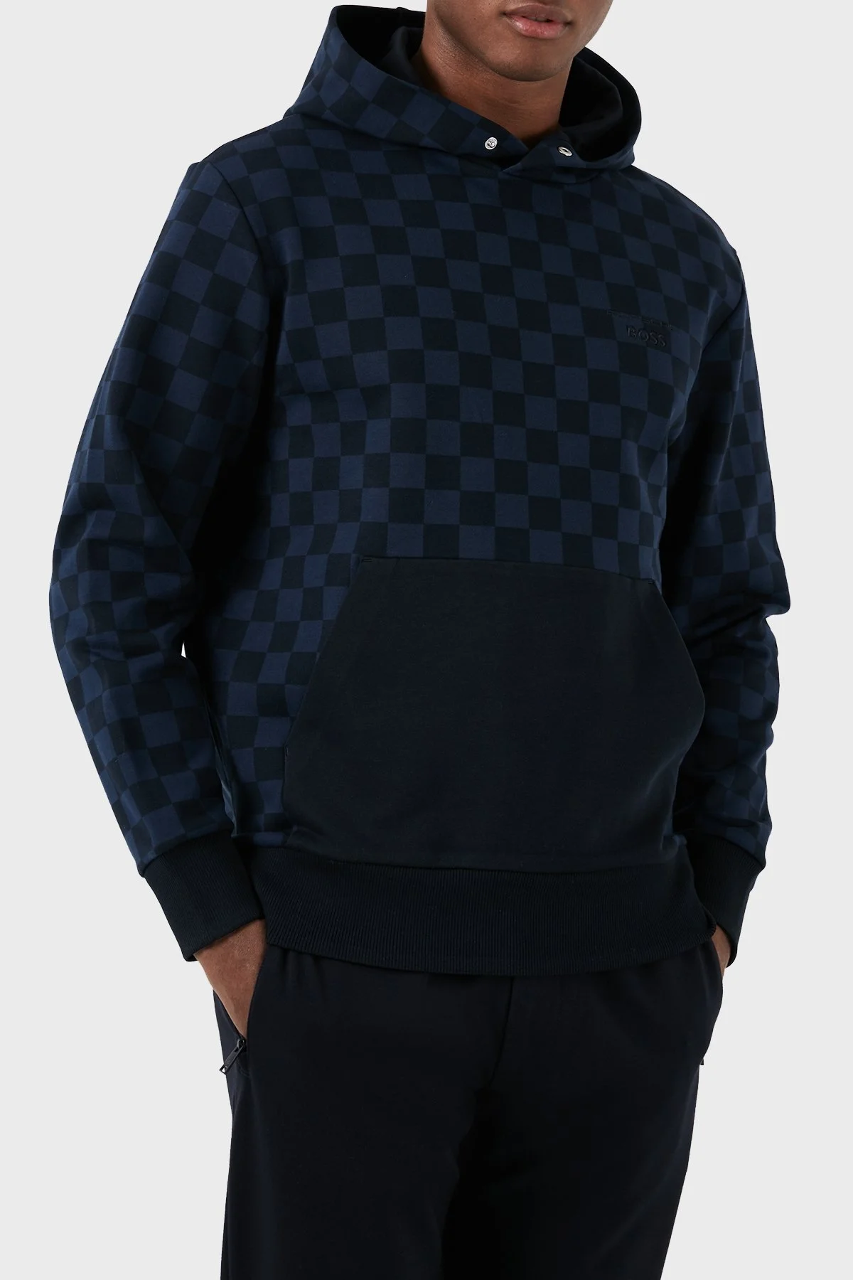 Boss Pamuklu Kanguru Cepli Kapüşonlu Regular Fit Erkek Sweat 50507789 404 LACİVERT - 7