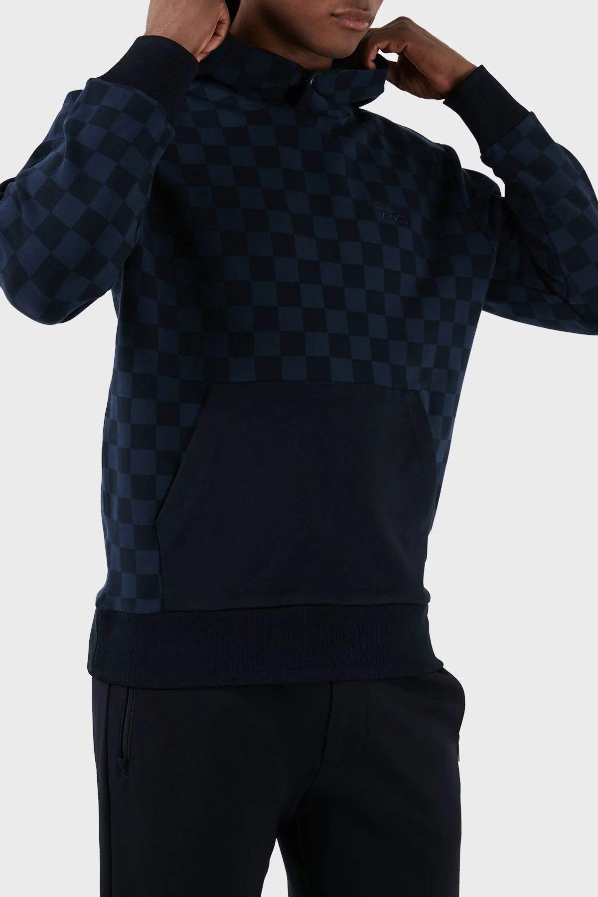 Boss Pamuklu Kanguru Cepli Kapüşonlu Regular Fit Erkek Sweat 50507789 404 LACİVERT - 10