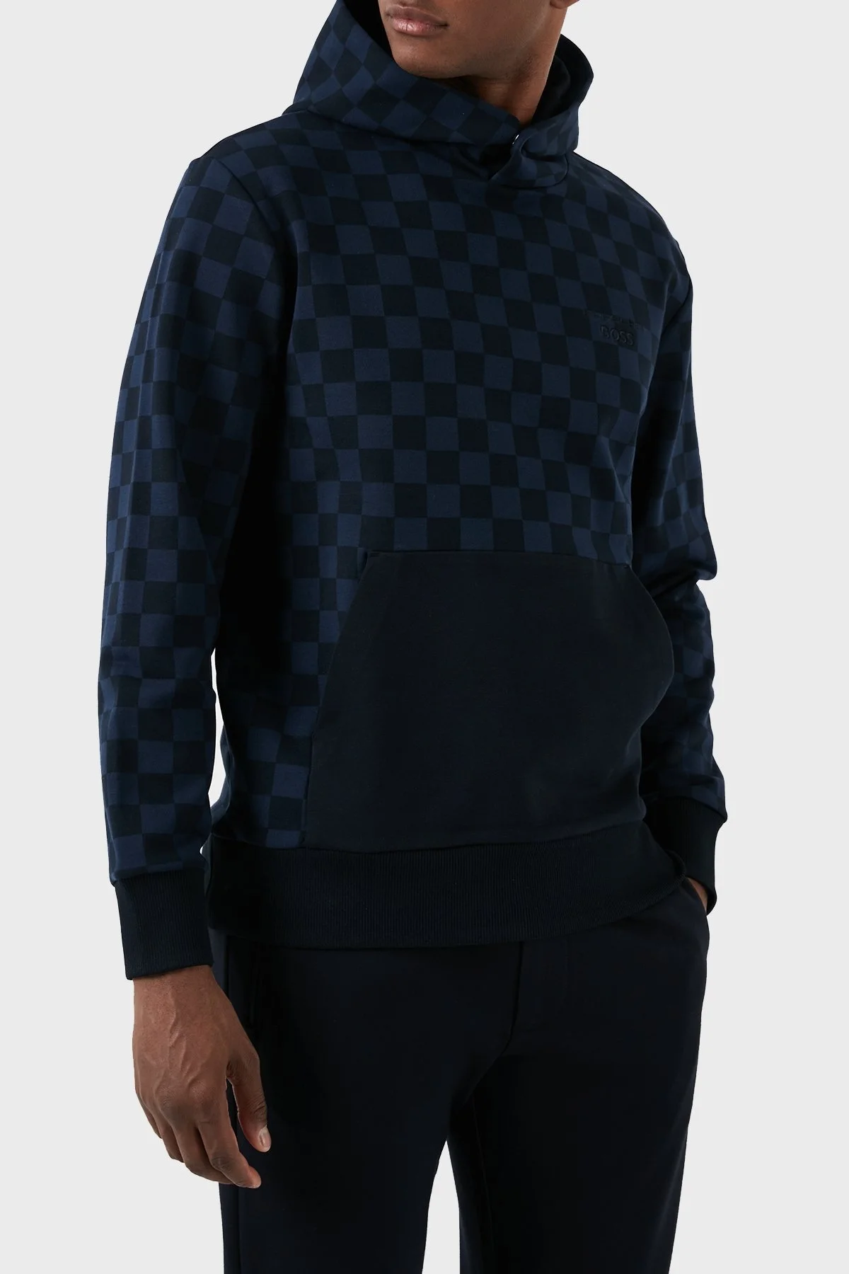 Boss Pamuklu Kanguru Cepli Kapüşonlu Regular Fit Erkek Sweat 50507789 404 LACİVERT - 11