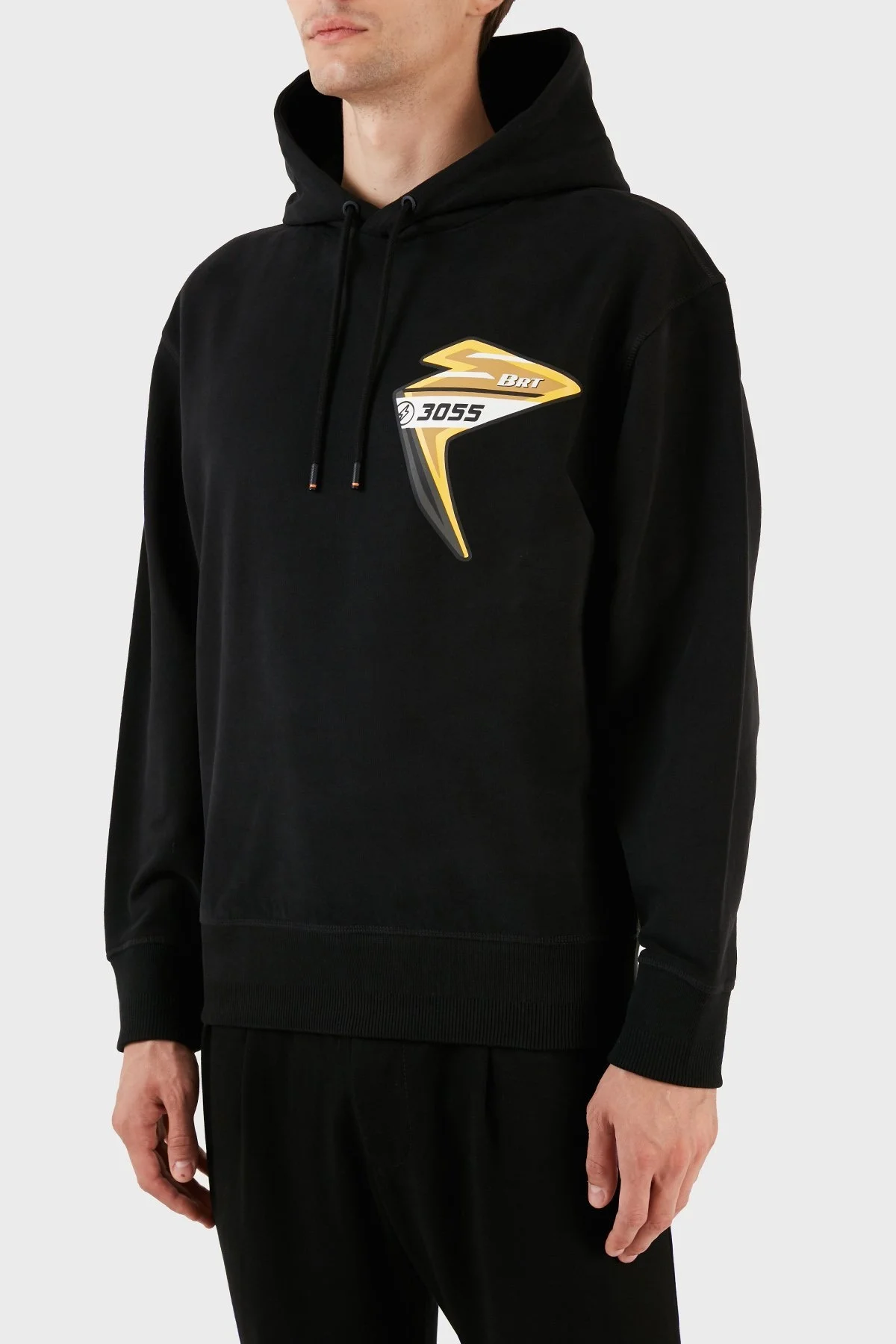 Boss Pamuklu Kapüşonlu Arka ve Ön Baskılı Relax Fit Erkek Sweat 50497143 001 SİYAH - 8
