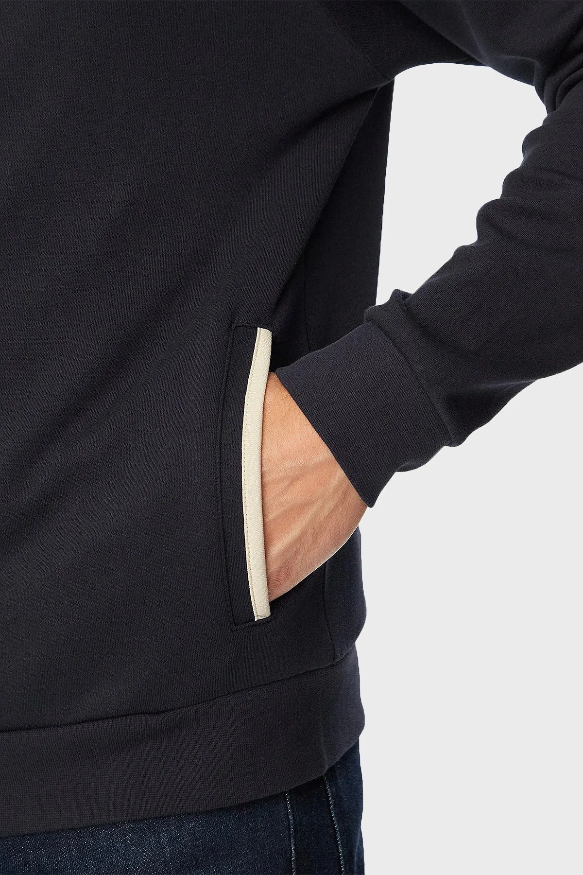 Boss Pamuklu Kapüşonlu Yaka Fermuarlı Erkek Sweat 50566916 403 Lacivert - 5