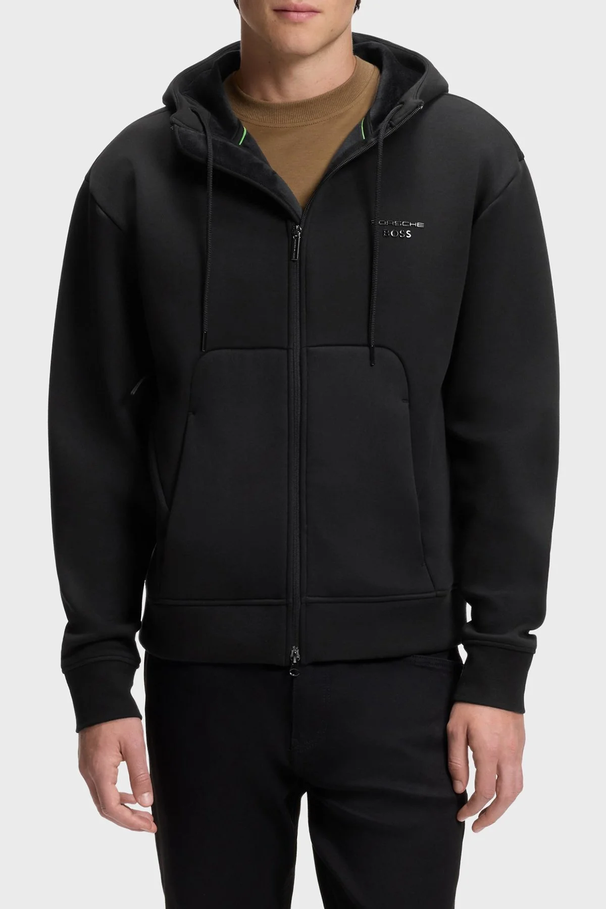Boss Pamuklu Kapüşonlu Yaka Fermuarlı Relaxed Fit Erkek Sweat 50569946 001 Siyah - 1