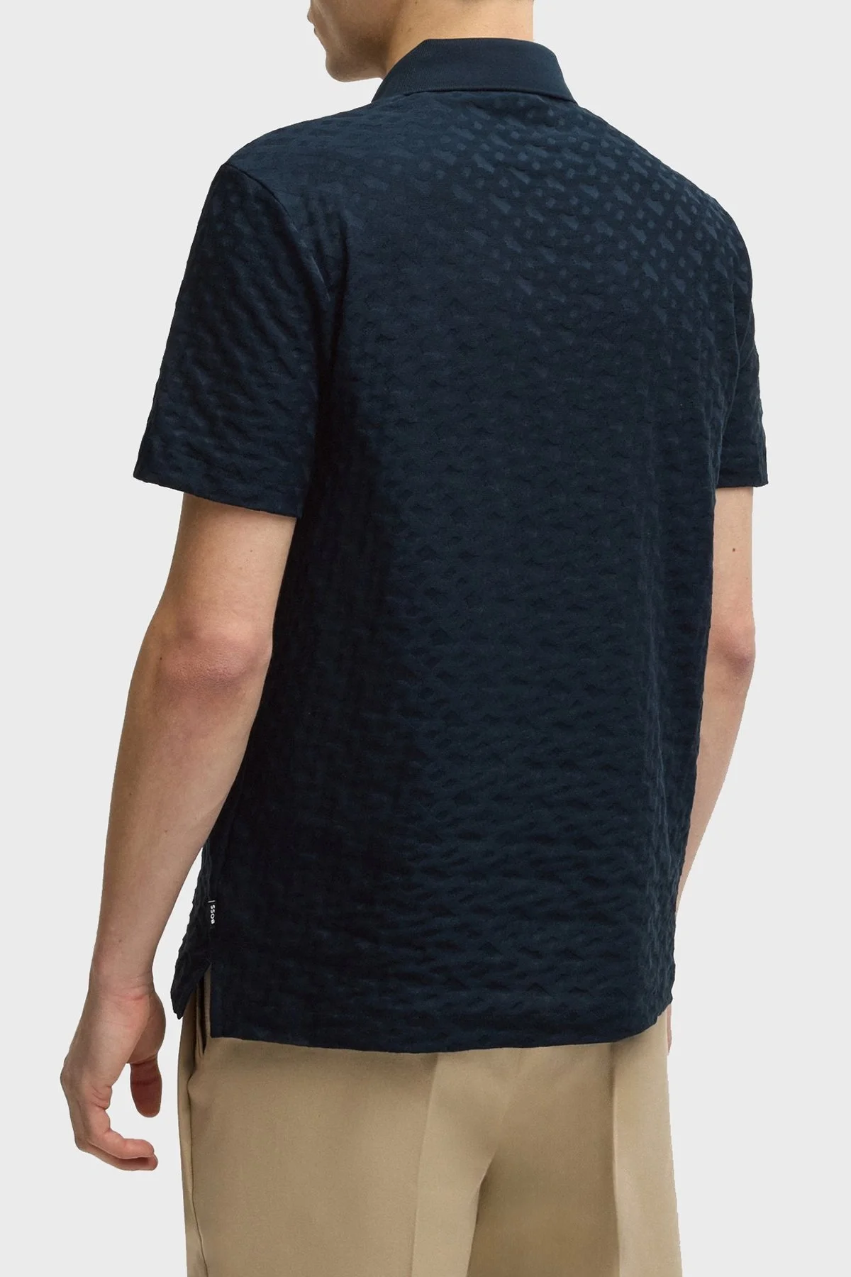 Boss Monogram Logo Baskılı Regular Fit Düğmeli Erkek Polo Yaka T Shirt 50537132 404 LACİVERT - 3