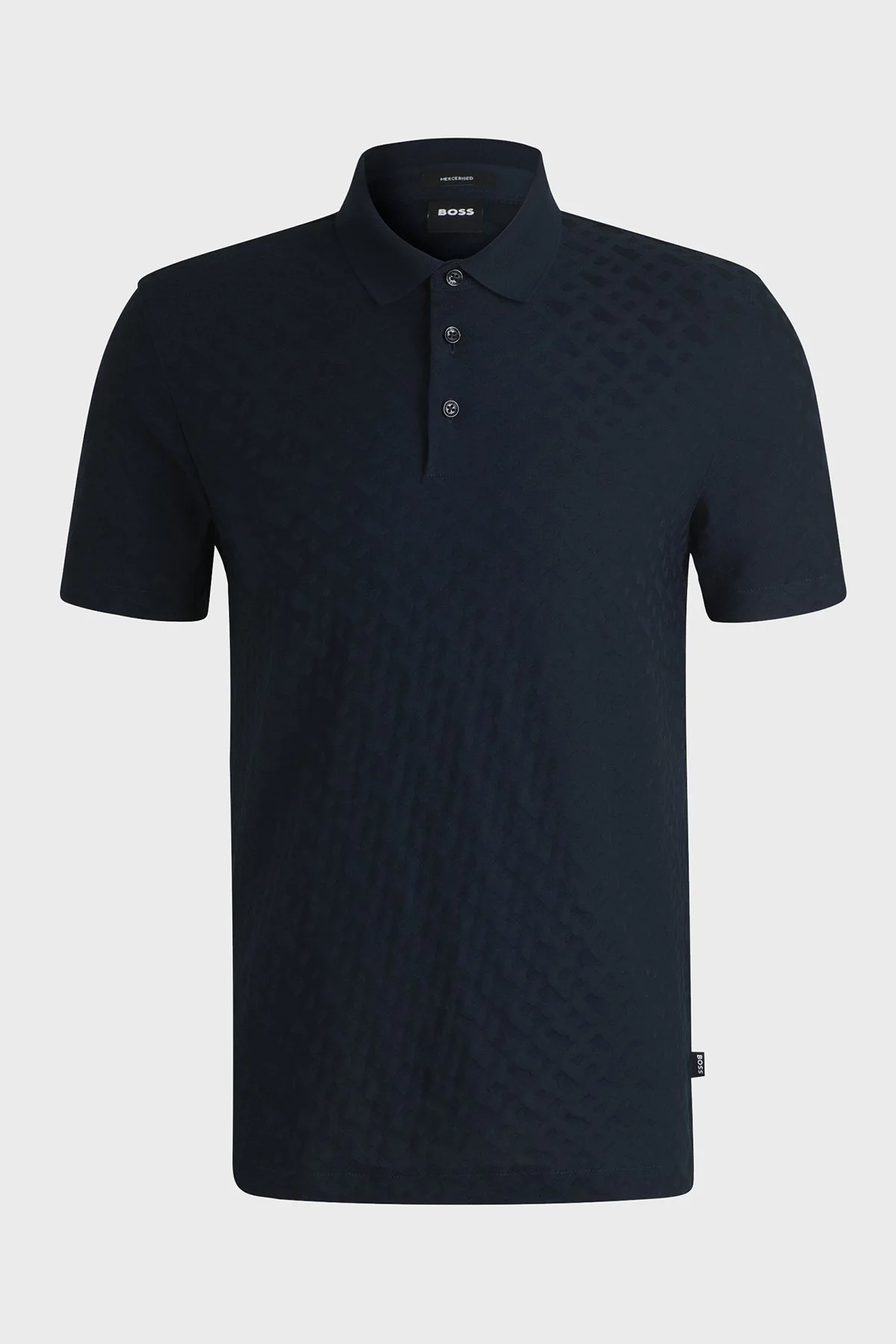 Boss Monogram Logo Baskılı Regular Fit Düğmeli Erkek Polo Yaka T Shirt 50537132 404 LACİVERT - 5