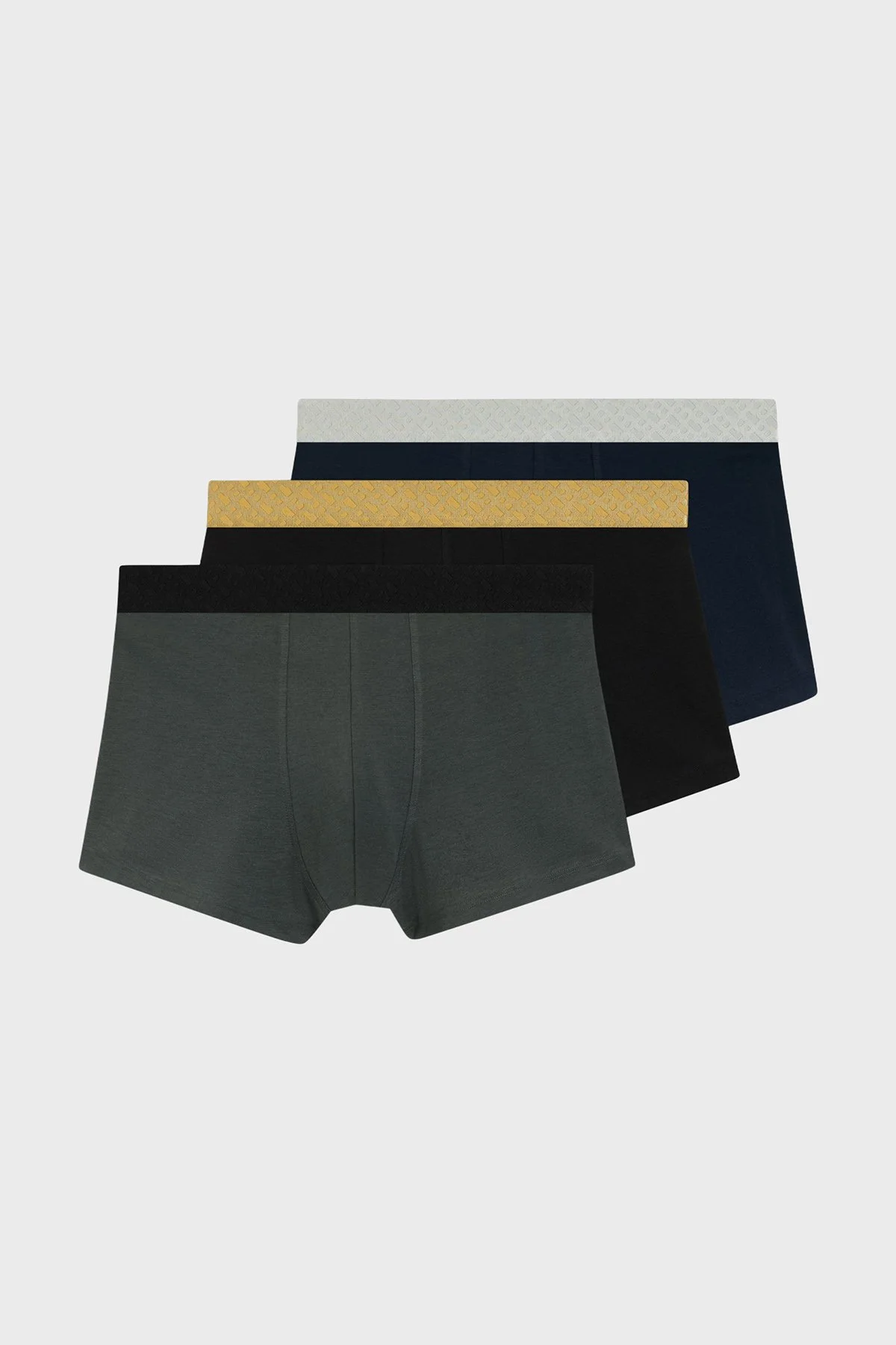 Boss Pamuklu Logolu 3 Pack Erkek Boxer 50546808 970 Siyah-Lacivert-Yeşil - 1