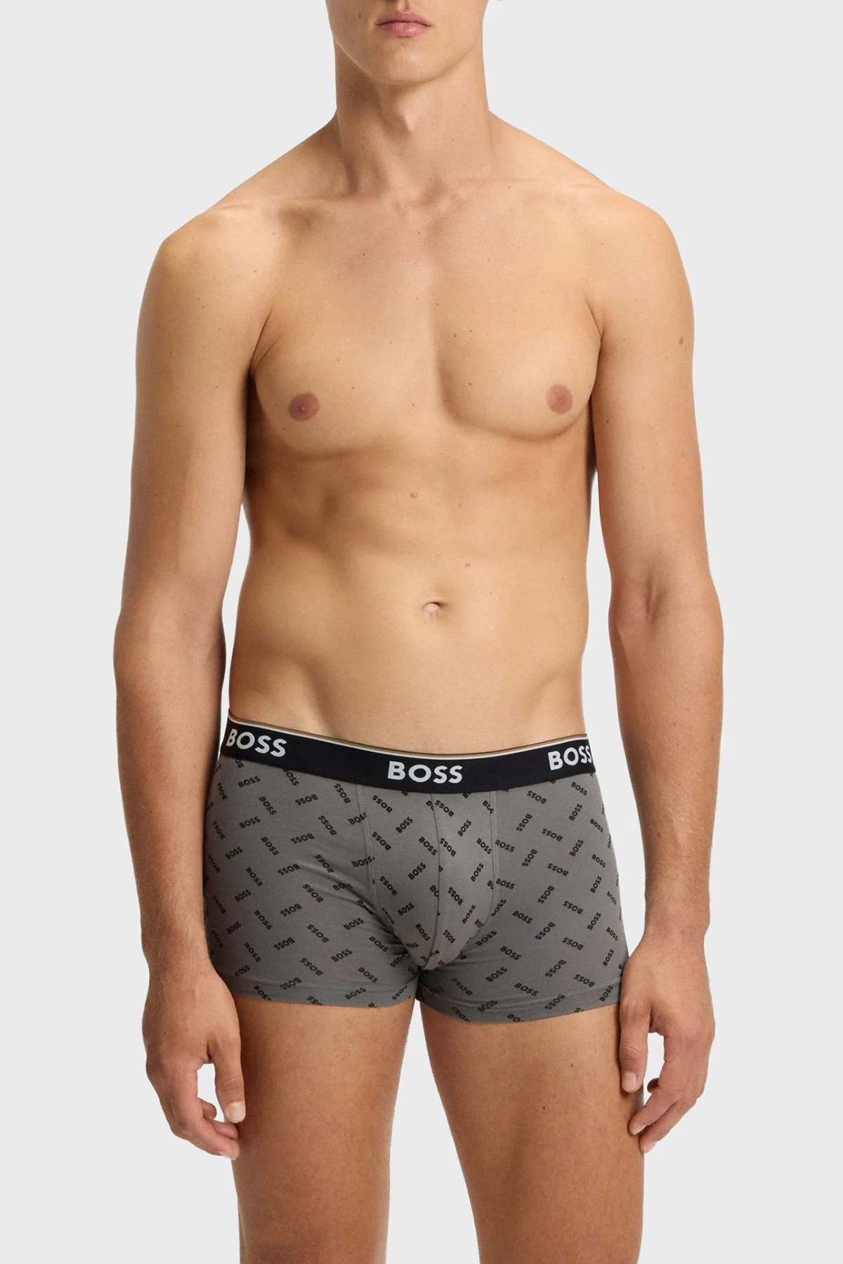 Boss Pamuklu Logolu 3 Pack Erkek Boxer 50554443 060 GRİ-SİYAH-GRİ - 2