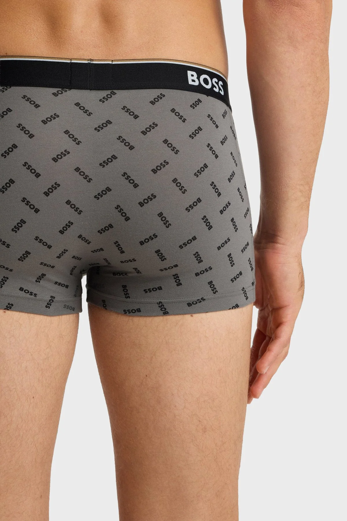 Boss Pamuklu Logolu 3 Pack Erkek Boxer 50554443 060 GRİ-SİYAH-GRİ - 4