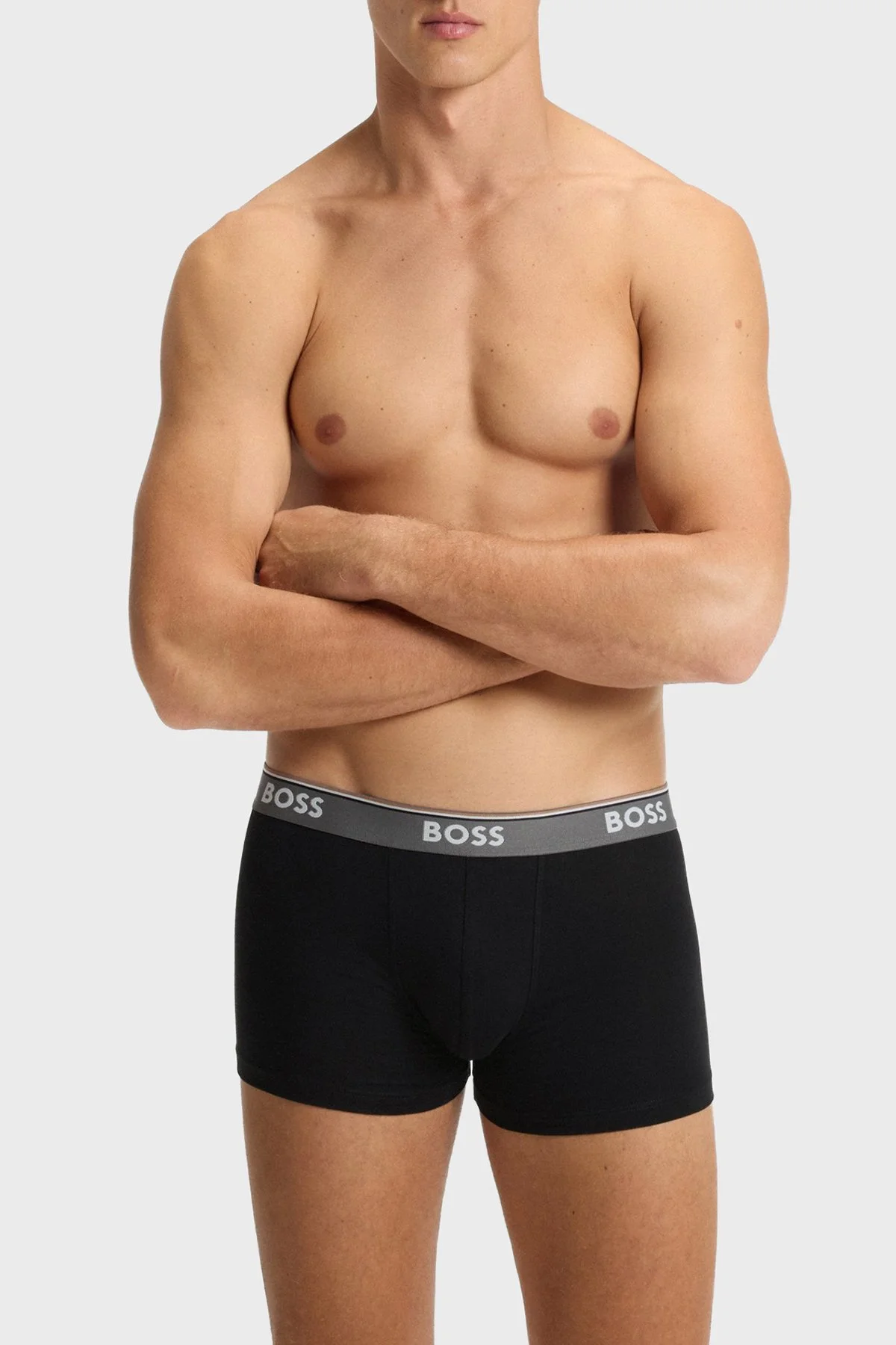 Boss Pamuklu Logolu 3 Pack Erkek Boxer 50554443 060 GRİ-SİYAH-GRİ - 5