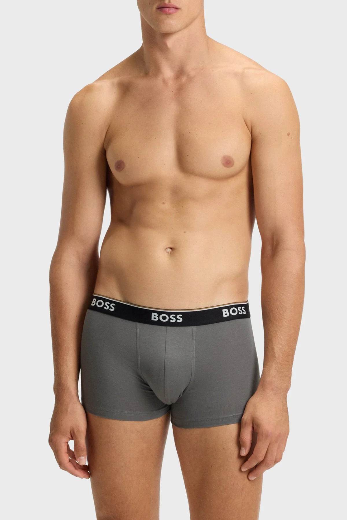 Boss Pamuklu Logolu 3 Pack Erkek Boxer 50554443 060 GRİ-SİYAH-GRİ - 6