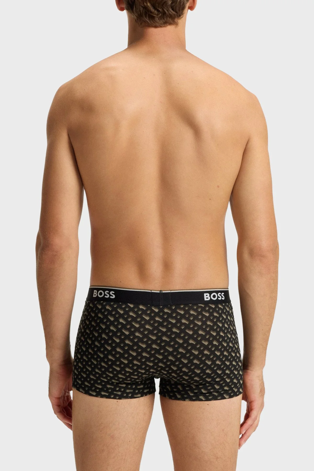 Boss Pamuklu Logolu 3 Pack Erkek Boxer 50554443 246 Siyah-Haki-Siyah - 3