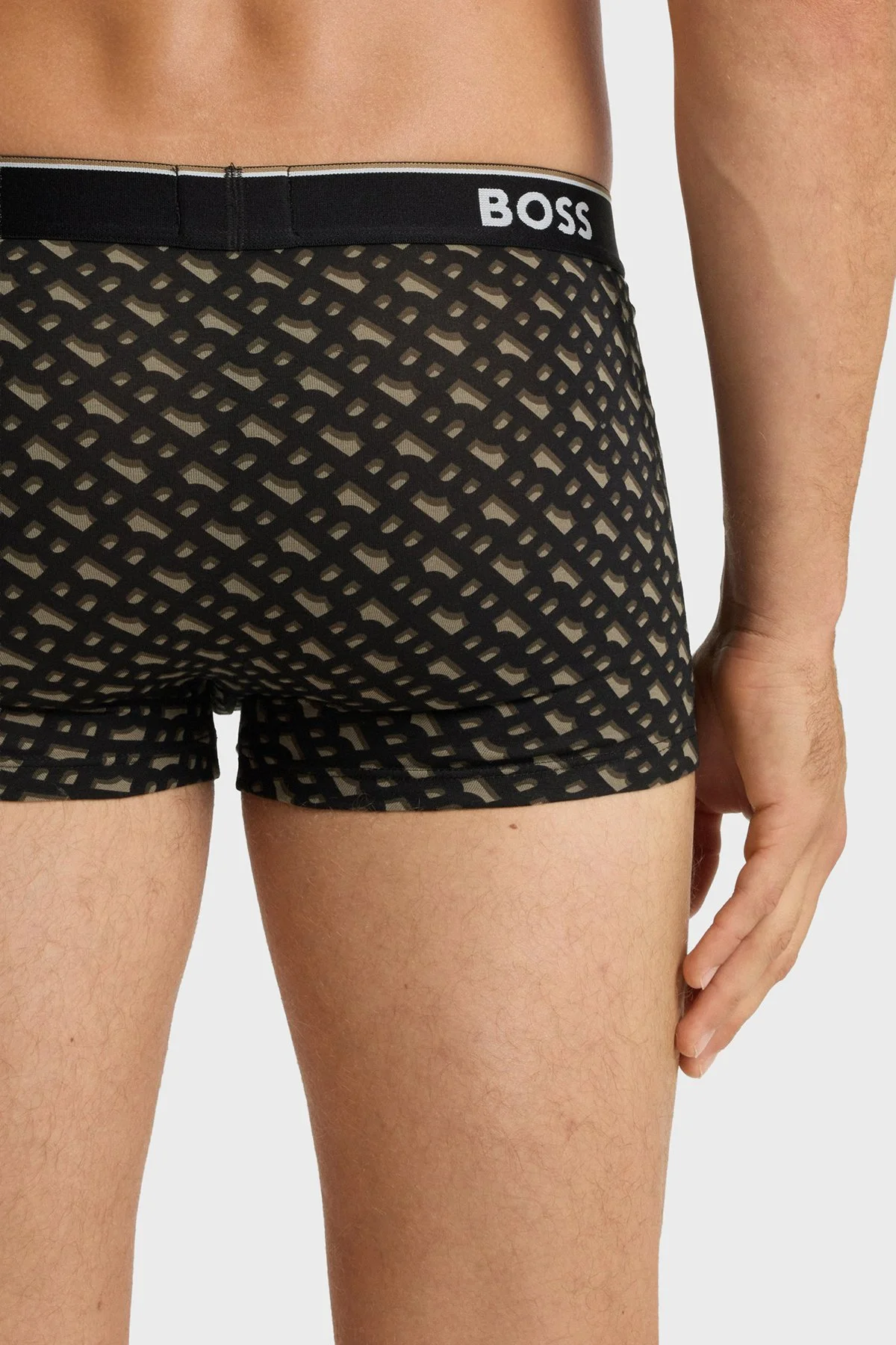 Boss Pamuklu Logolu 3 Pack Erkek Boxer 50554443 246 Siyah-Haki-Siyah - 7