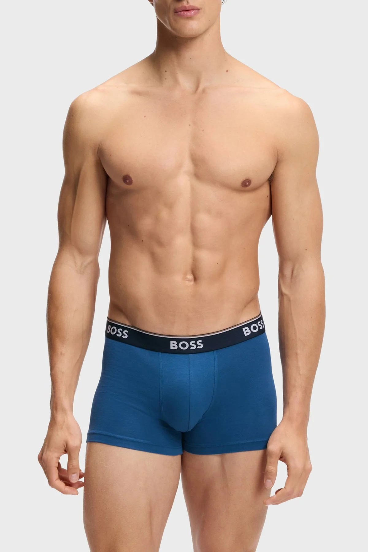 Boss Pamuklu Logolu 3 Pack Erkek Boxer 50554443 462 LACİVERT SİYAH MAVİ - 2