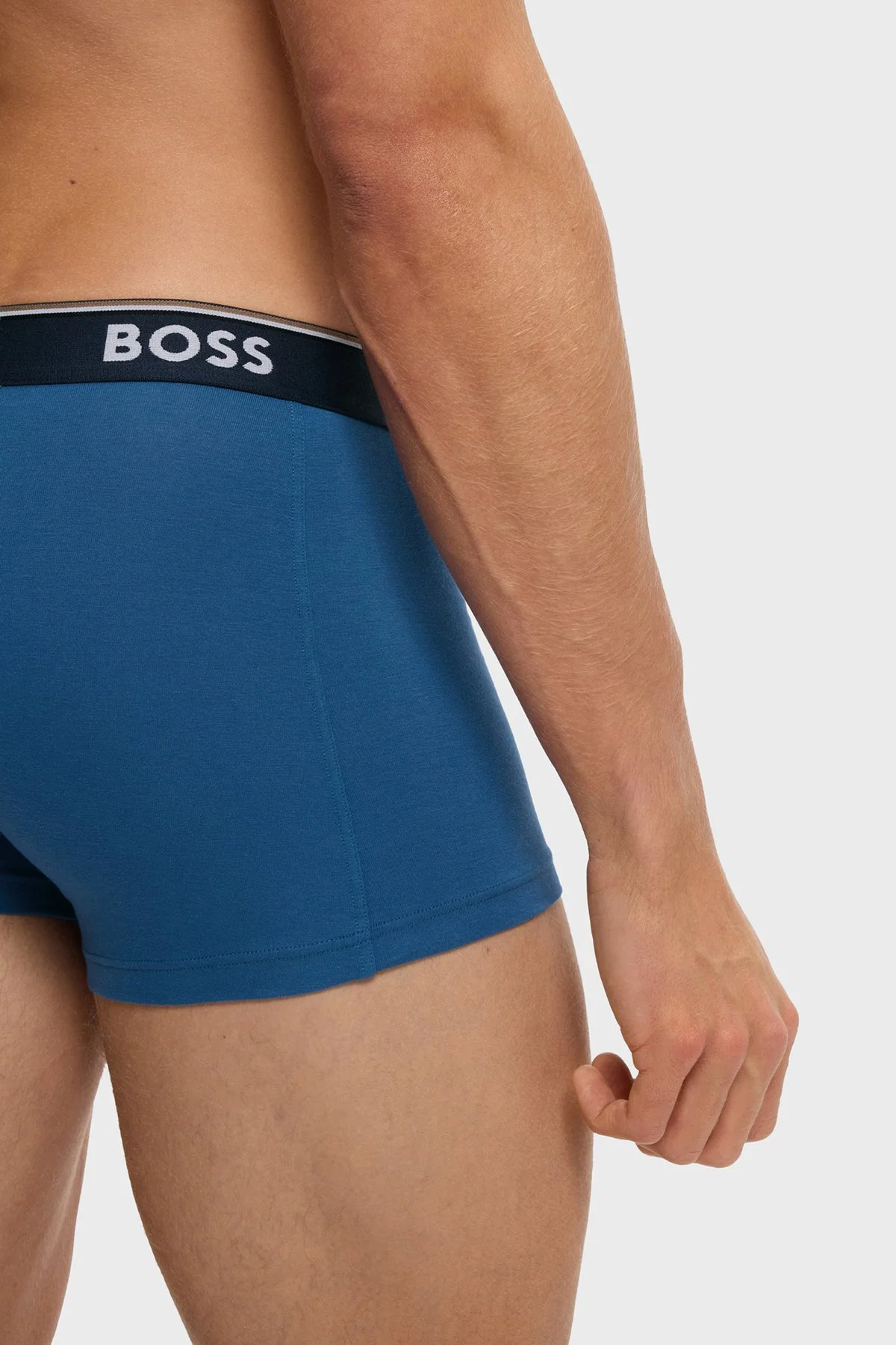 Boss Pamuklu Logolu 3 Pack Erkek Boxer 50554443 462 LACİVERT SİYAH MAVİ - 7