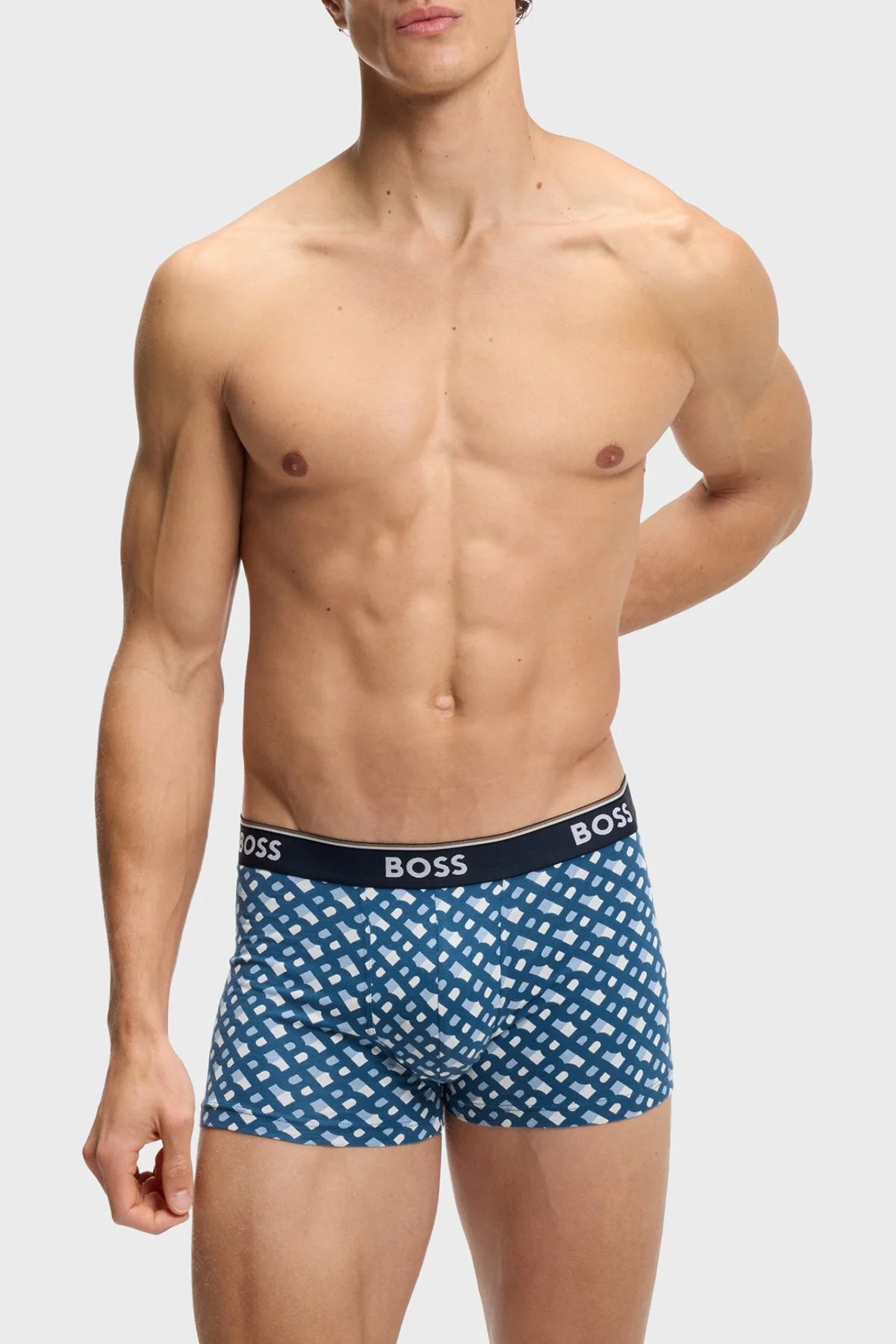 Boss Pamuklu Logolu 3 Pack Erkek Boxer 50554443 462 Lacivert-Siyah-Mavi - 5