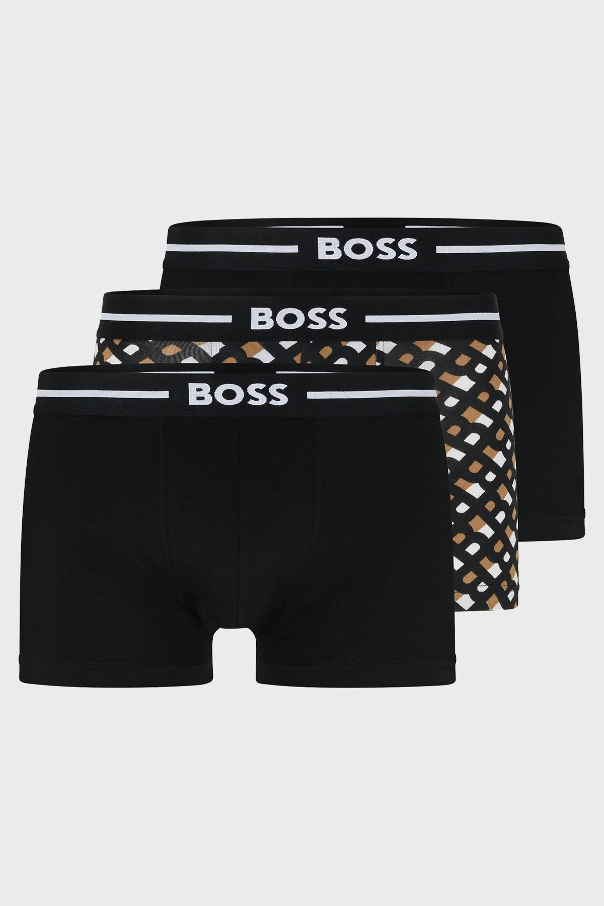 Boss Pamuklu Logolu Bel Bantlı Streç 3 Pack Erkek Boxer 50483630 977 SİYAH - 1