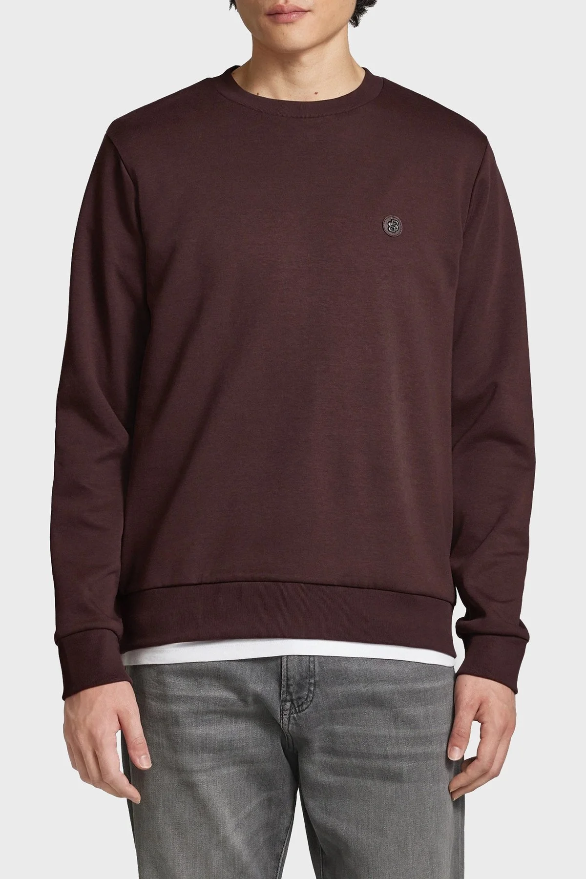 Boss Pamuklu Logolu Regular Fit Bisiklet Yaka Erkek Sweat 50520302 642 KAHVE - 1