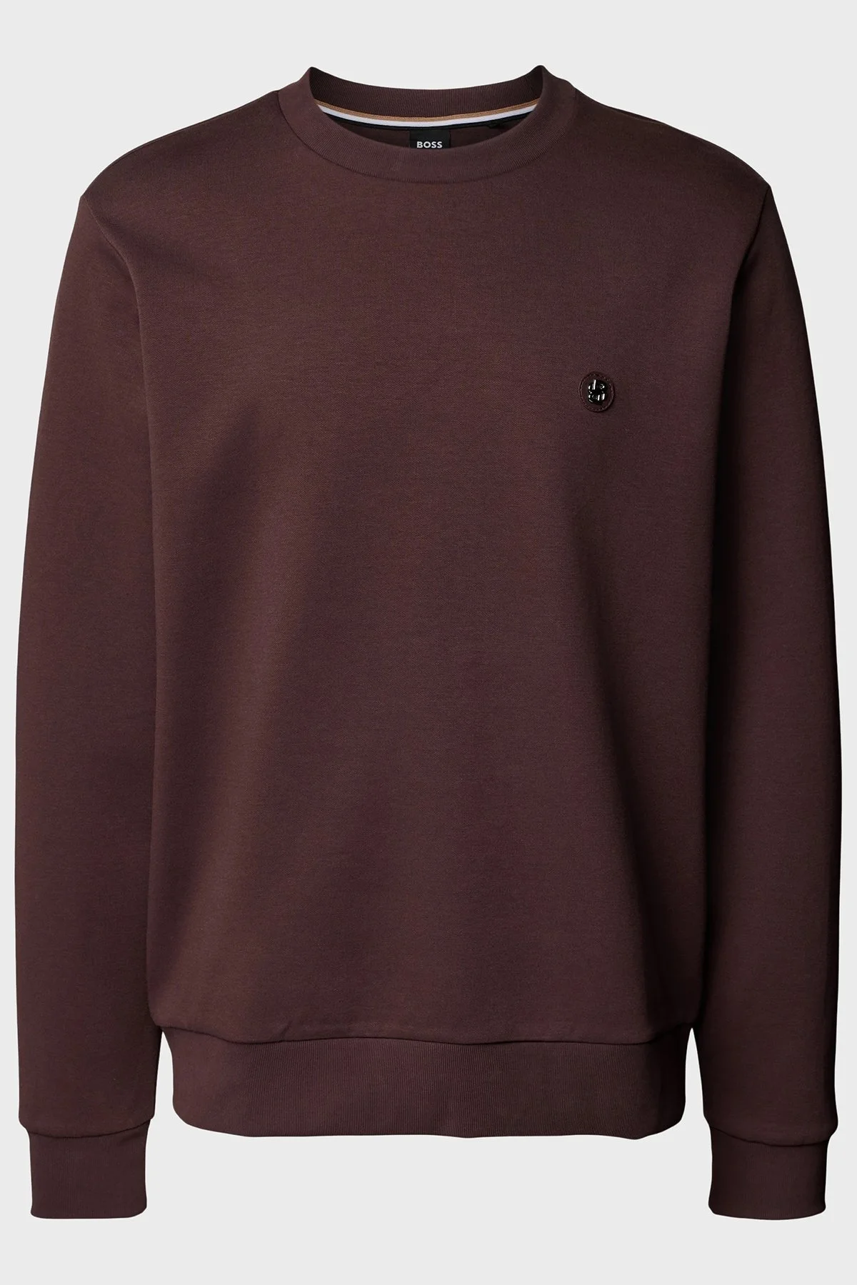 Boss Pamuklu Logolu Regular Fit Bisiklet Yaka Erkek Sweat 50520302 642 KAHVE - 5