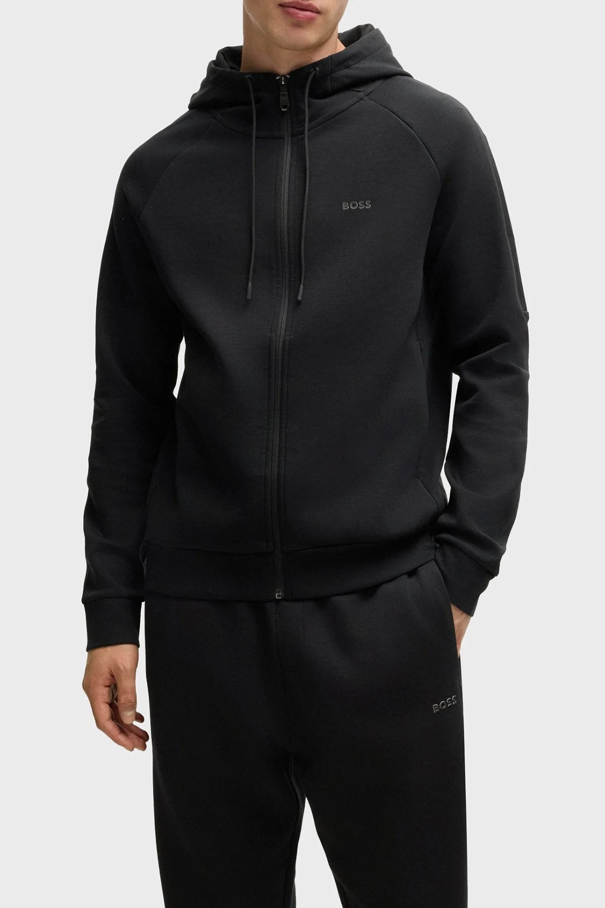 Boss Pamuklu Logolu Regular Fit Kapüşonlu Erkek Eşofman Takımı 50519395 001 SİYAH - 2