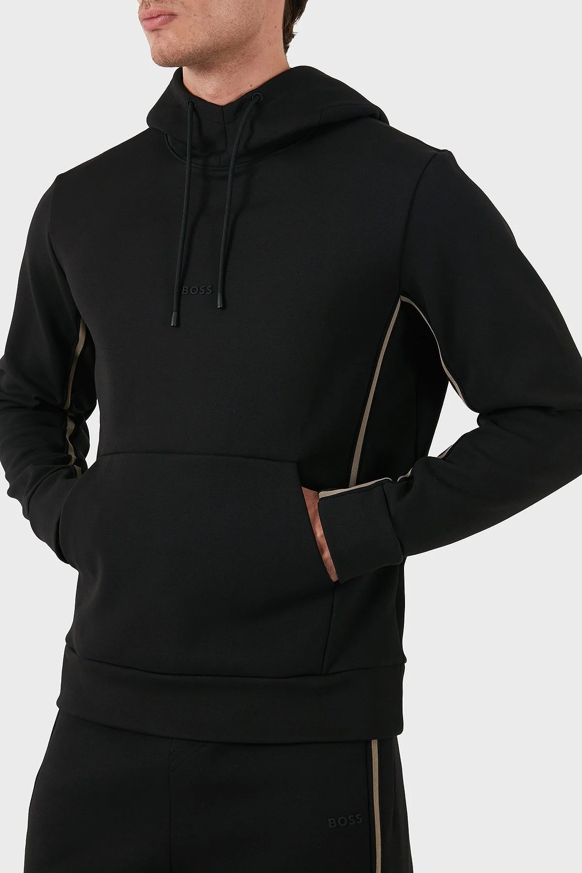 Boss Pamuklu Logolu Regular Fit Kapüşonlu Erkek Sweat 50523905 001 SİYAH - 4