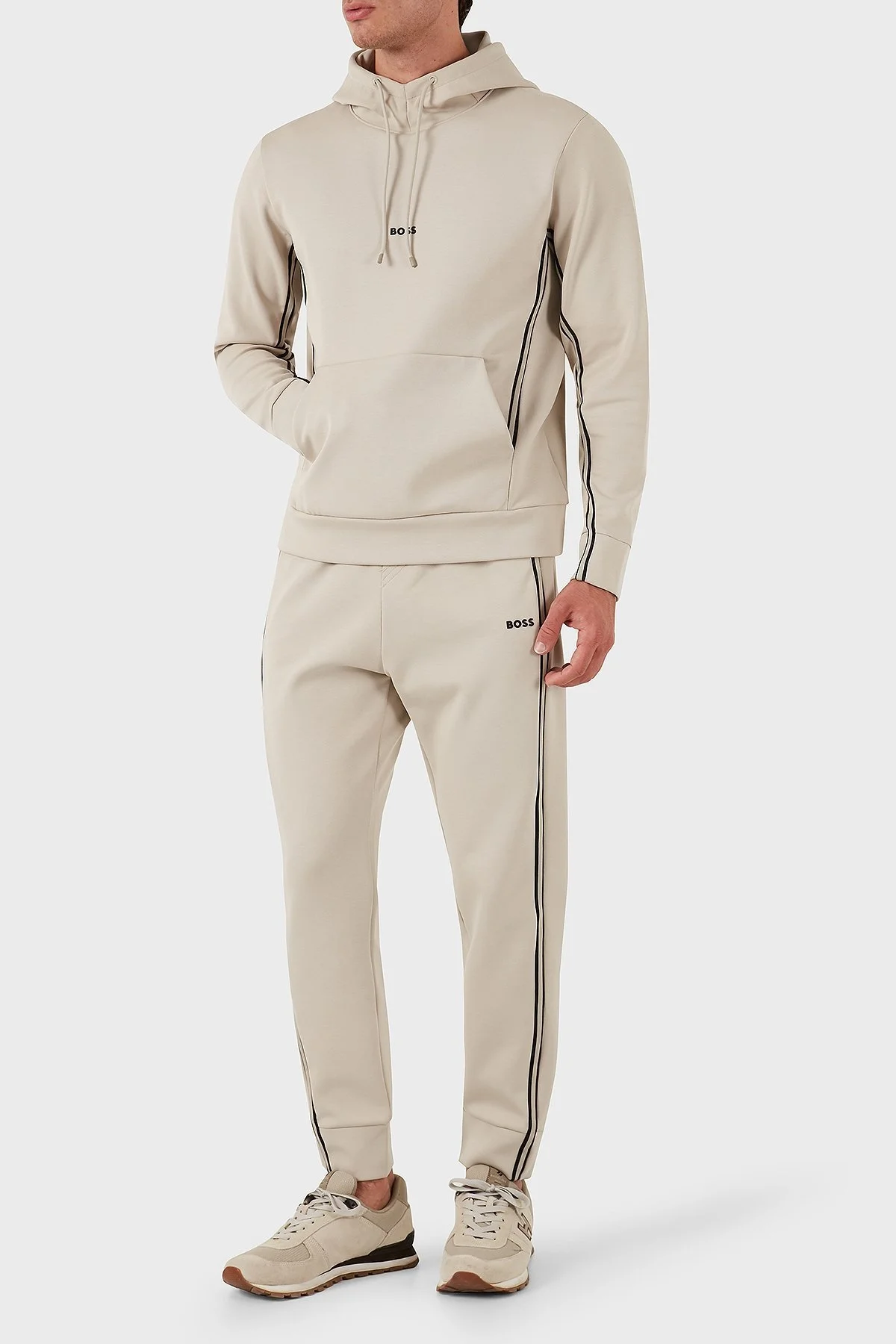 Boss Pamuklu Logolu Regular Fit Kapüşonlu Erkek Sweat 50523905 271 BEJ - 2