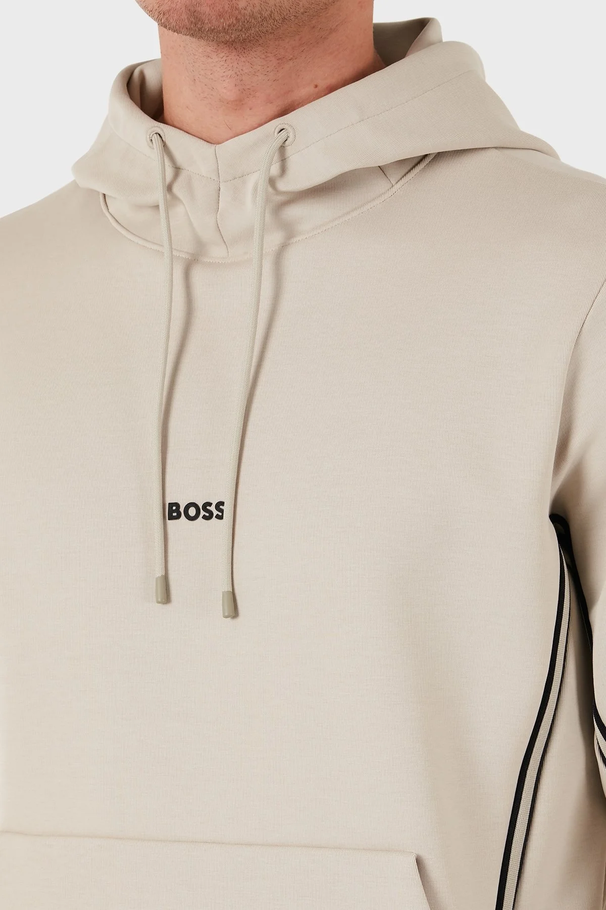 Boss Pamuklu Logolu Regular Fit Kapüşonlu Erkek Sweat 50523905 271 BEJ - 6