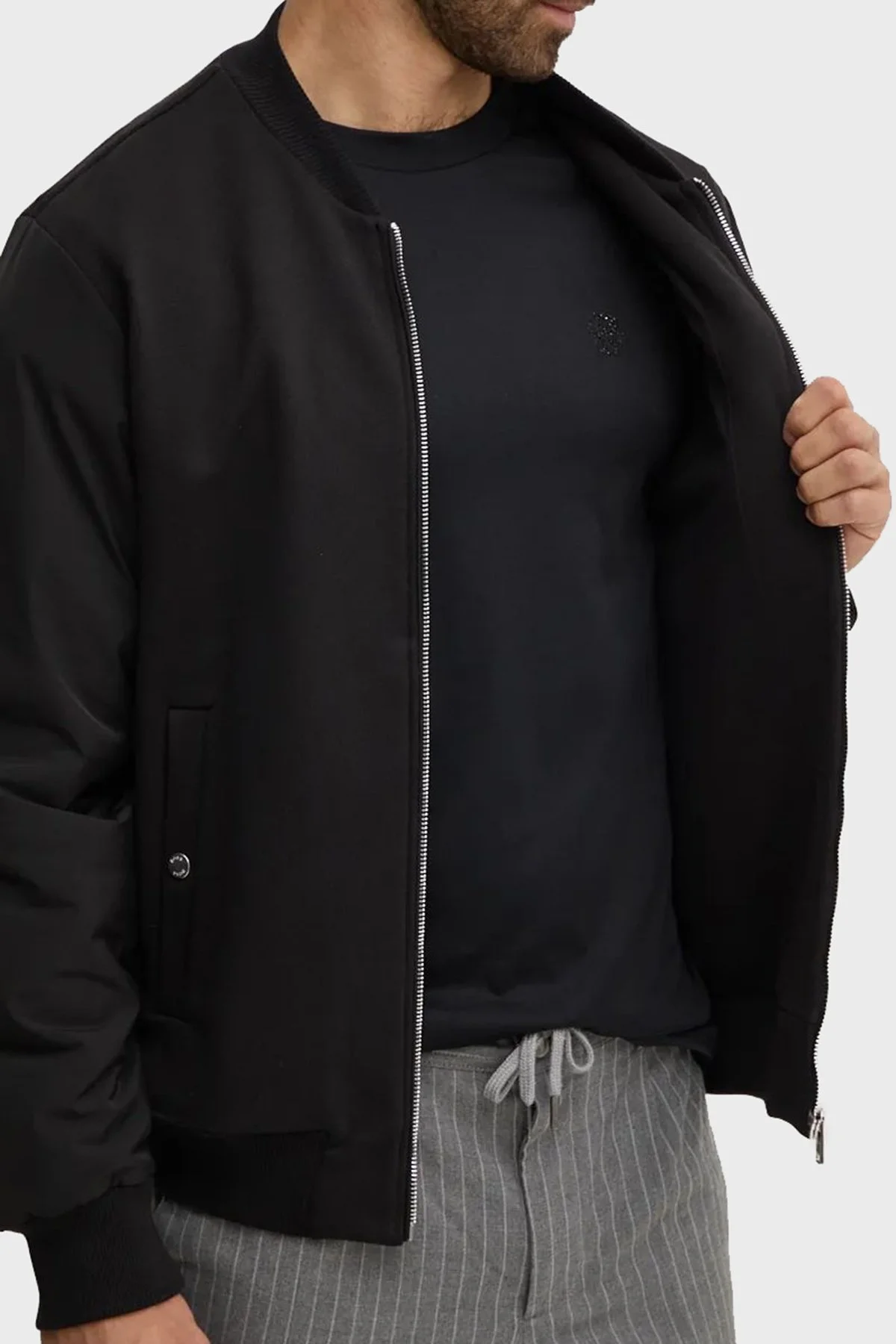 Boss Pamuklu Logolu Regular Fit Kolej Yaka Fermuarlı Erkek Sweat 50524338 001 SİYAH - 4