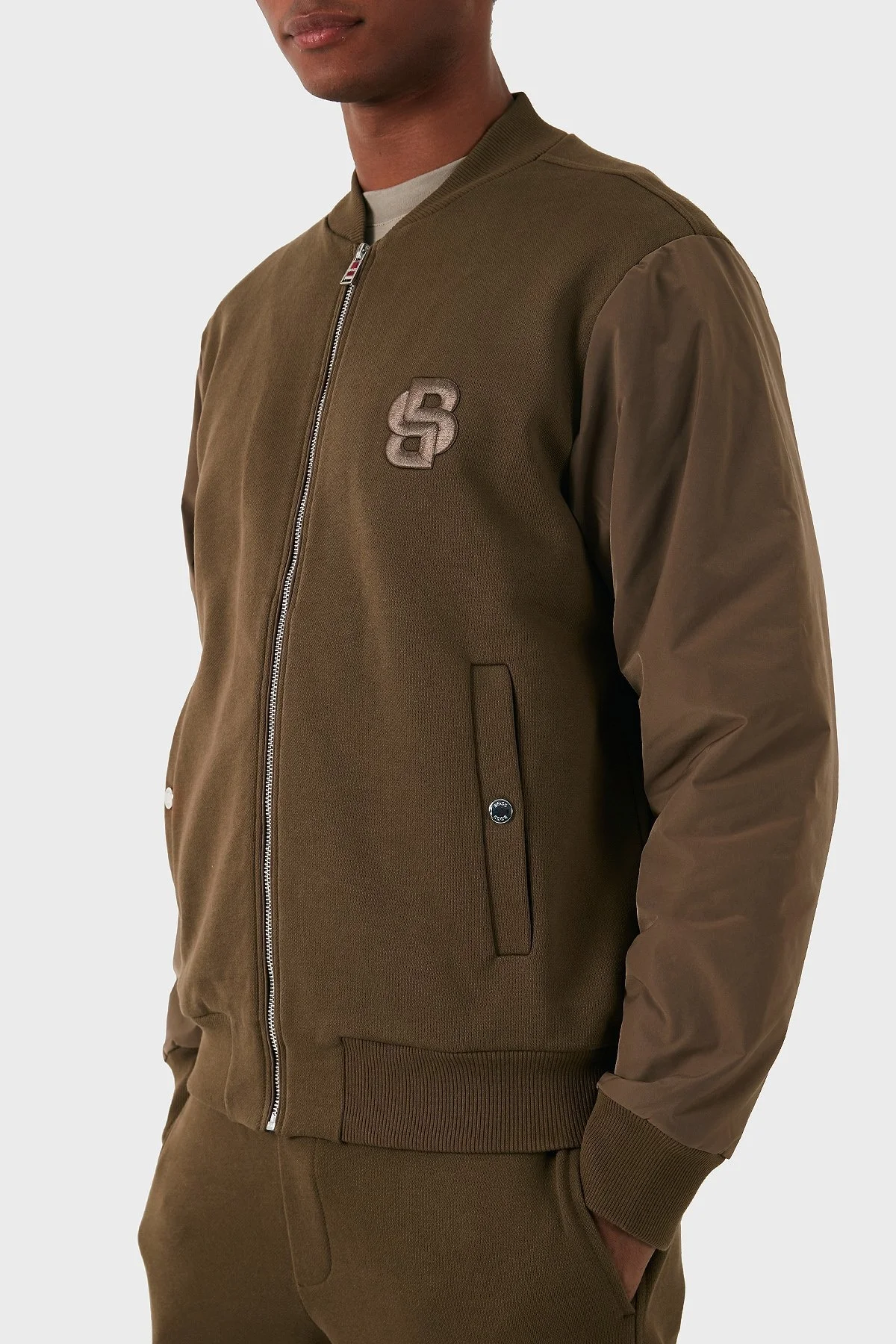 Boss Pamuklu Logolu Regular Fit Kolej Yaka Fermuarlı Erkek Sweat 50524338 361 KAHVE - 5