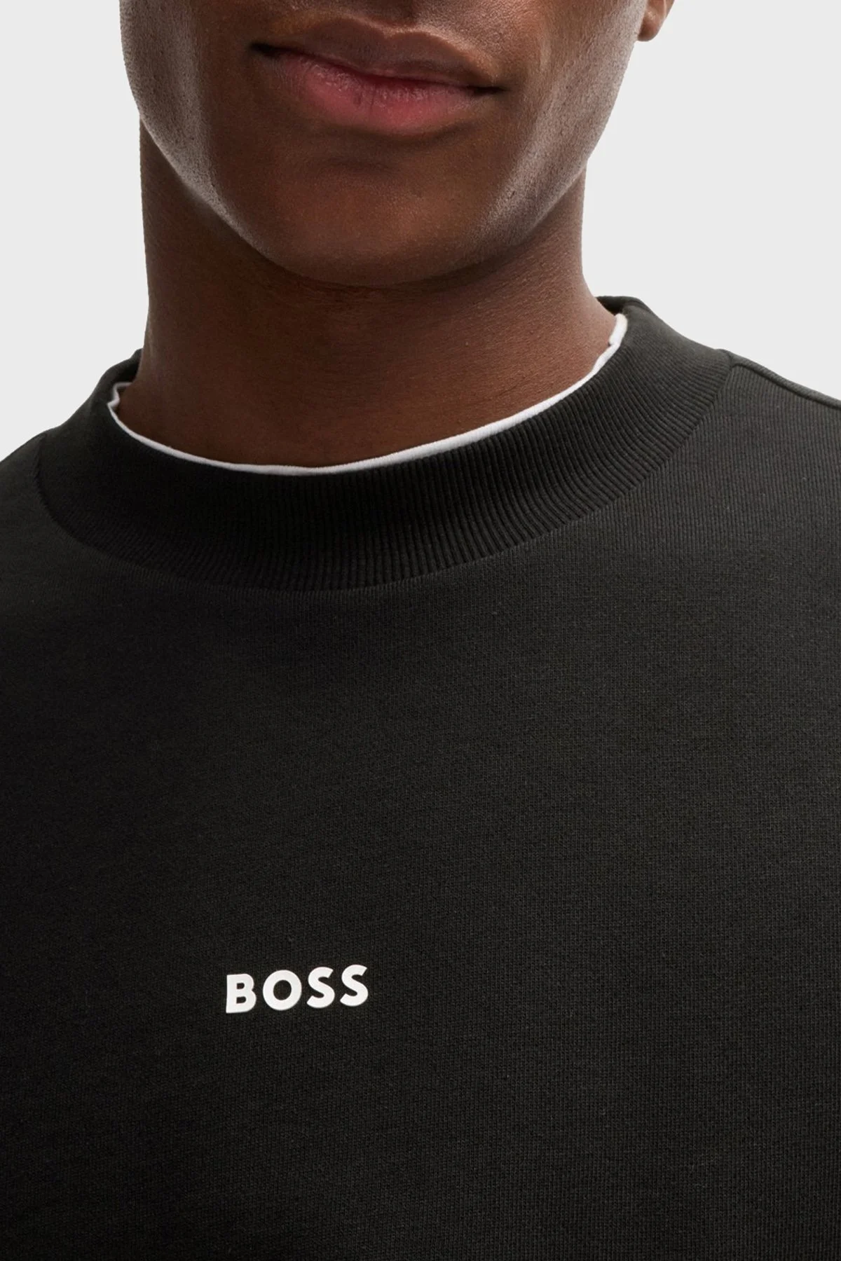 Boss Pamuklu Logolu Relaxed Fit Bisiklet Yaka Erkek Sweat 50514541 001 SİYAH - 4