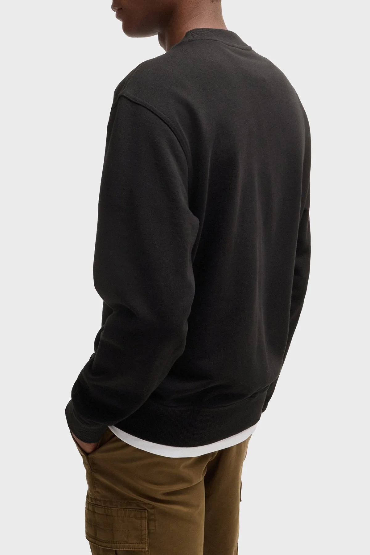 Boss Pamuklu Logolu Relaxed Fit Bisiklet Yaka Erkek Sweat 50514541 001 SİYAH - 3