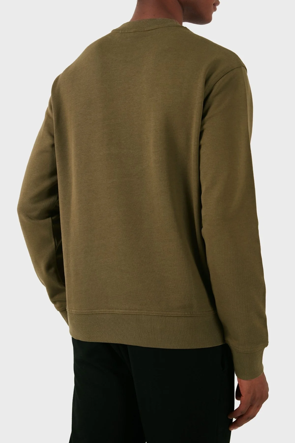 Boss Pamuklu Logolu Relaxed Fit Bisiklet Yaka Erkek Sweat 50514541 368 HAKİ - 3