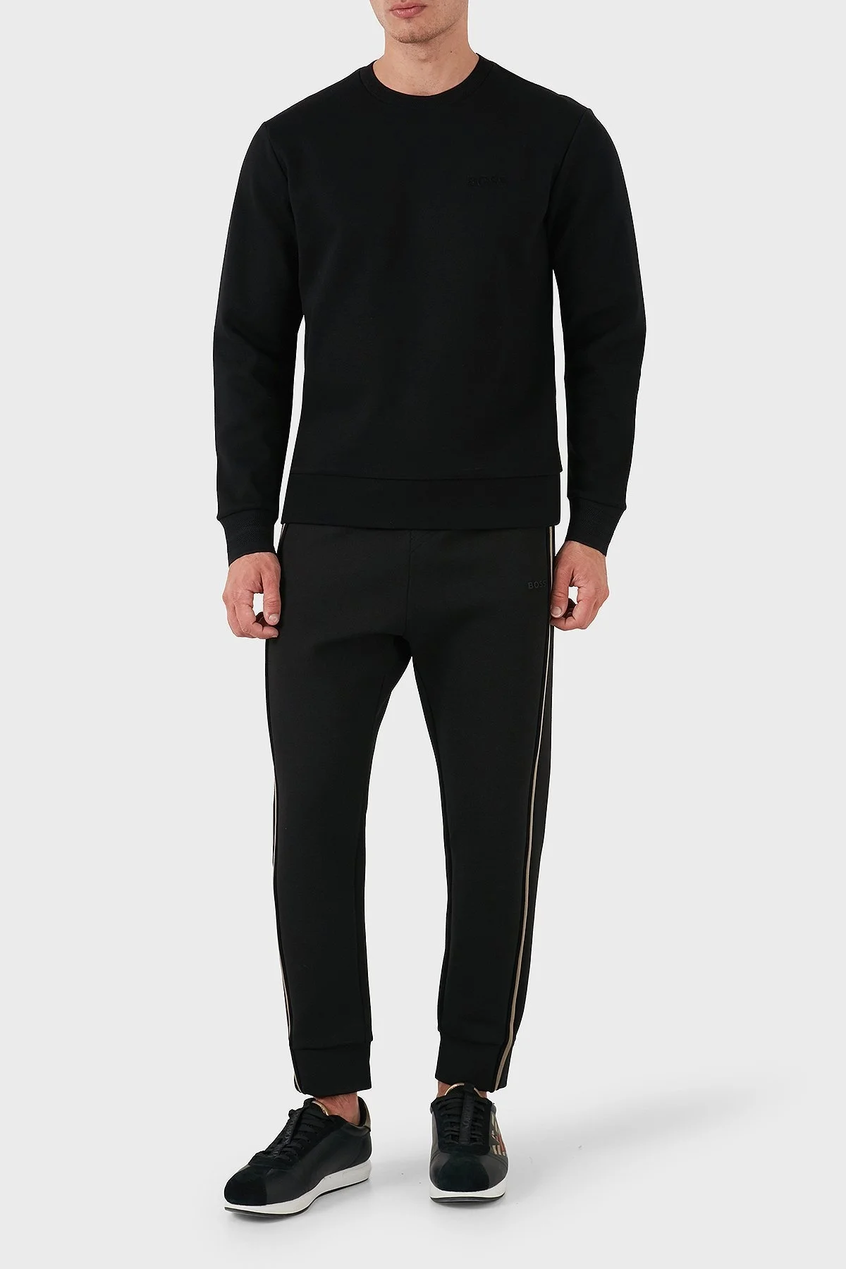 Boss Pamuklu Logolu Slim Fit Bisiklet Yaka Erkek Sweat 50528312 001 SİYAH - 2