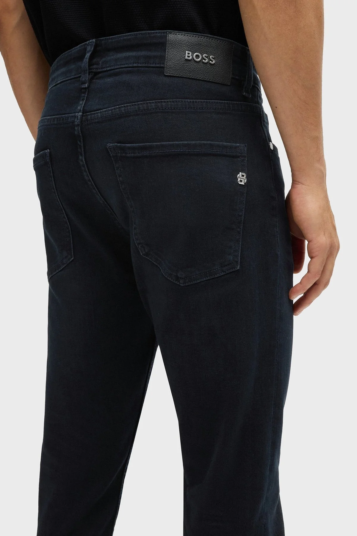 Boss Pamuklu Logolu Slim Fit Normal Bel Dar Paça Jeans Erkek Kot Pantolon 50536590 005 SİYAH - 5