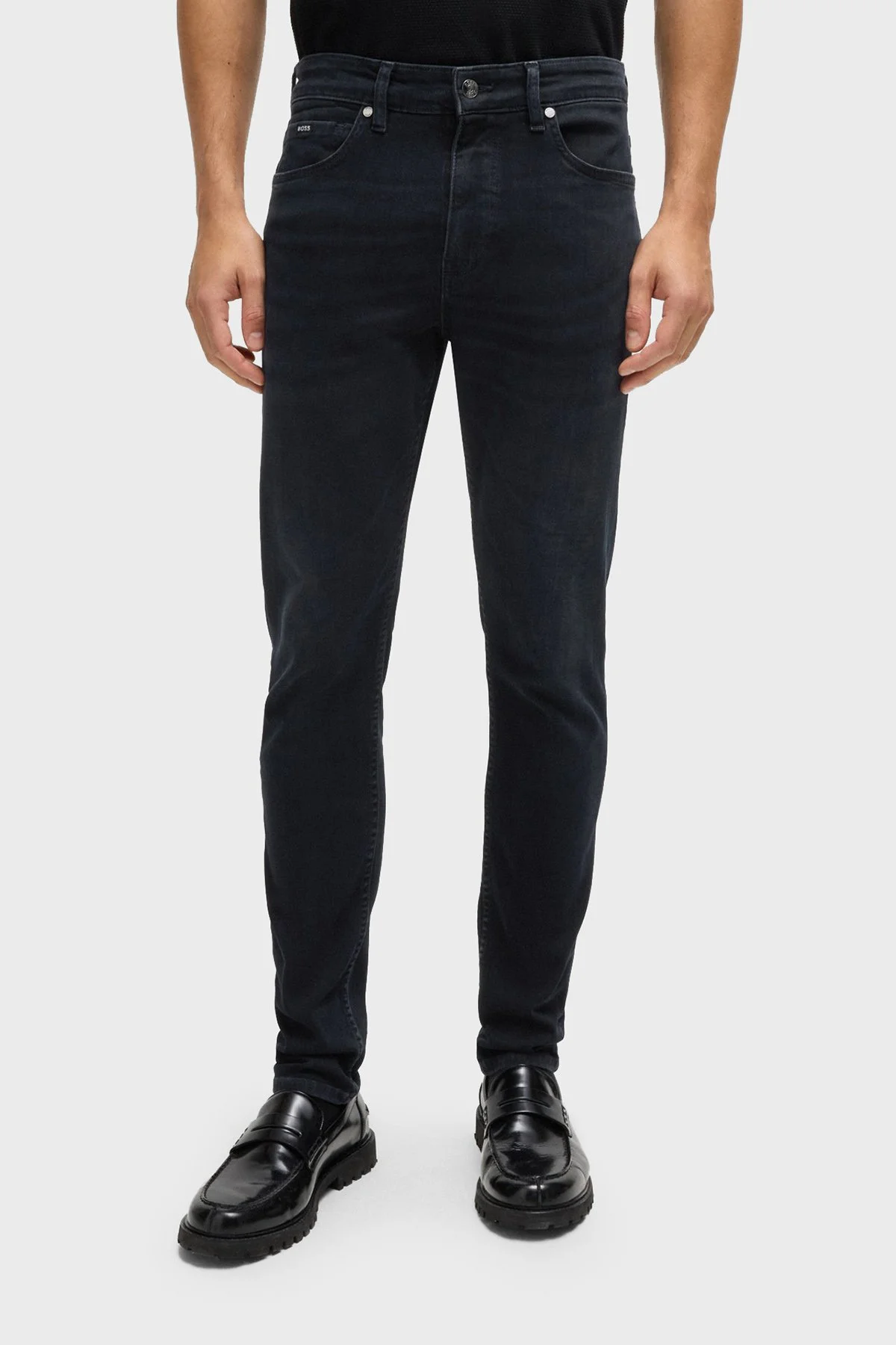 Boss Pamuklu Logolu Slim Fit Normal Bel Dar Paça Jeans Erkek Kot Pantolon 50536590 005 SİYAH - 1
