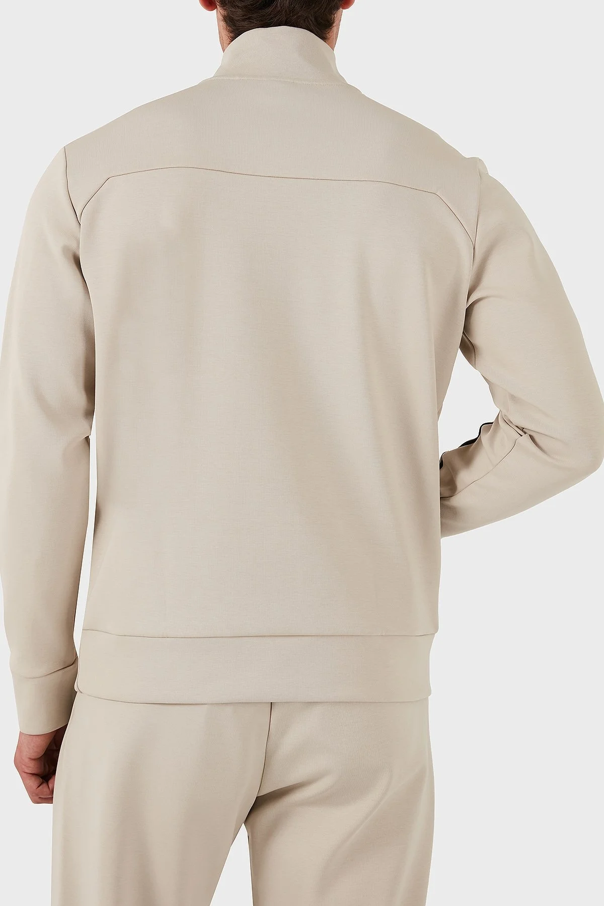 Boss Pamuklu Logolu Slim Fit Yarım Fermuarlı Dik Yaka Erkek Sweat 50523911 271 BEJ - 3