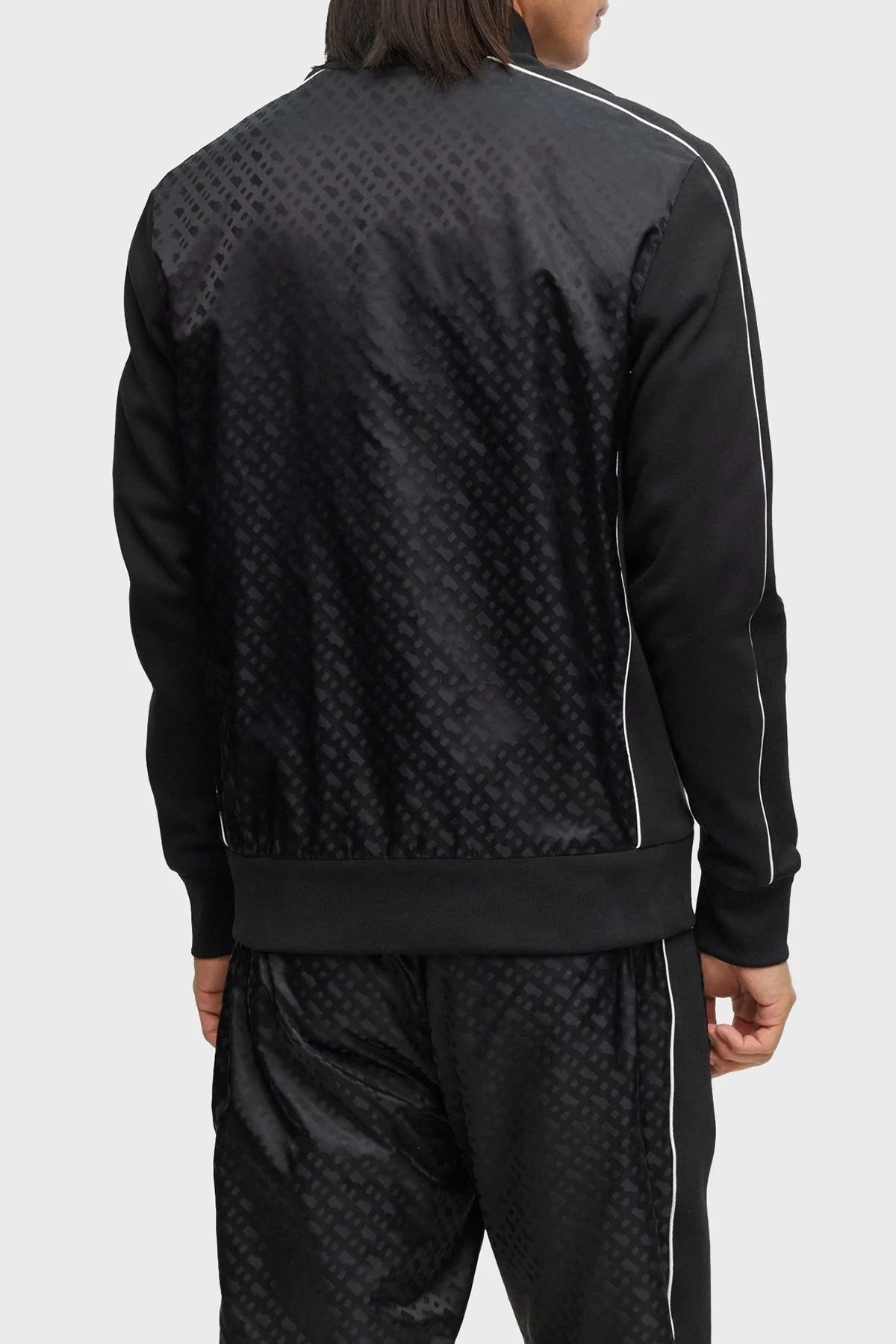 Boss Pamuklu Monogram Detaylı Regular Fit Fermuarlı Dik Yaka Erkek Sweat 50494081 001 SİYAH - 2
