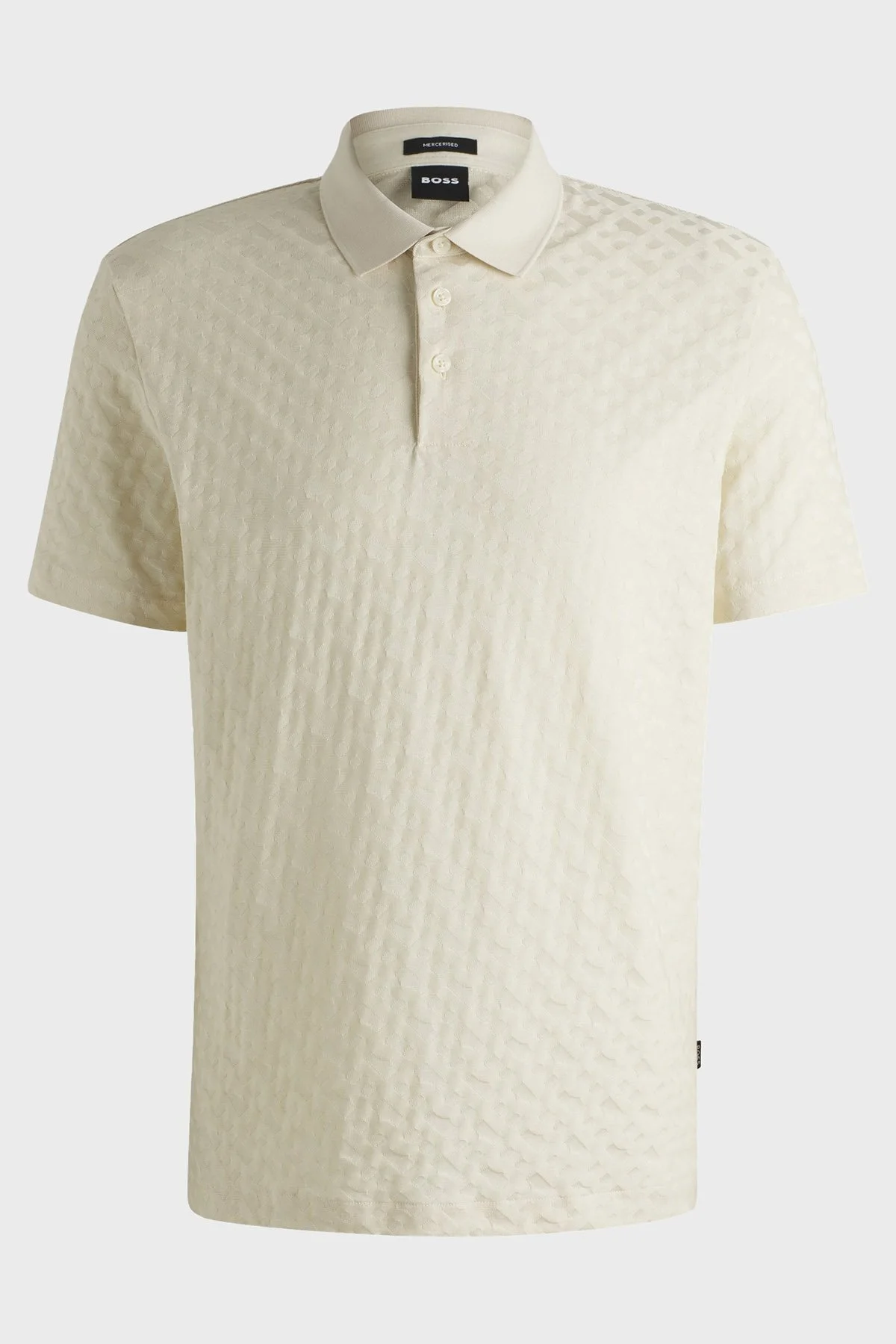 Boss Pamuklu Monogram Logo Baskılı Regular Fit Düğmeli Erkek Polo Yaka T Shirt 50537132 131 BEJ - 5