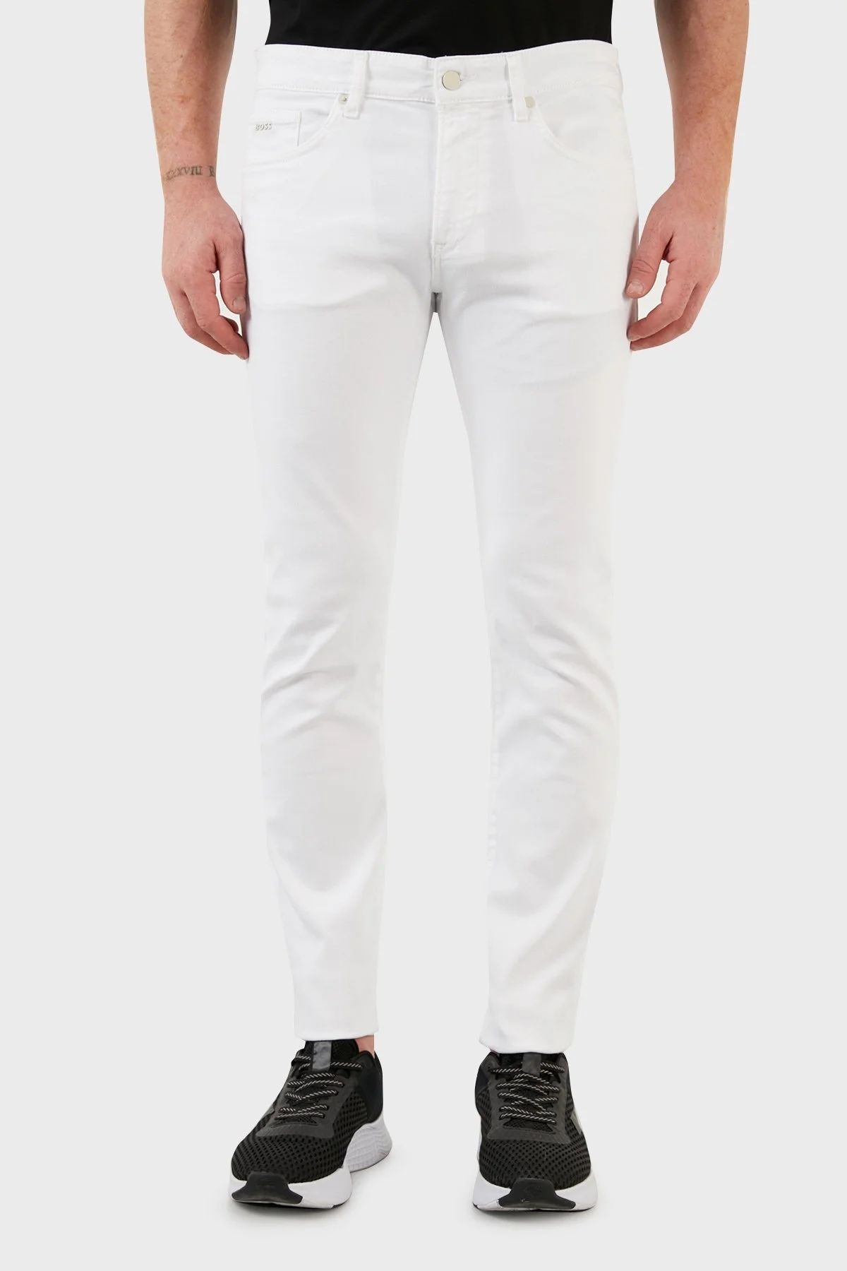Boss Pamuklu Normal Bel Regular Fit Düz Paça Jeans Erkek Kot Pantolon 50467675 101 BEYAZ - 2
